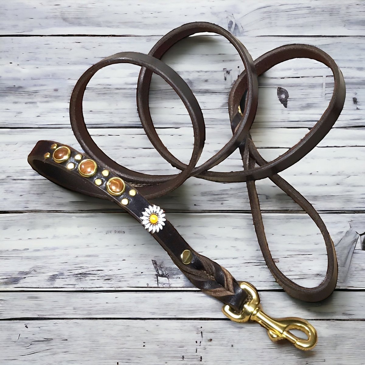 Premium Genuine Leather Dog Collar - Yessena Adjustable Pet Collar with Metal Buckle for Small Medium Large Dogs - Perfect for Daily Walks, Training & Outdoor Adventures