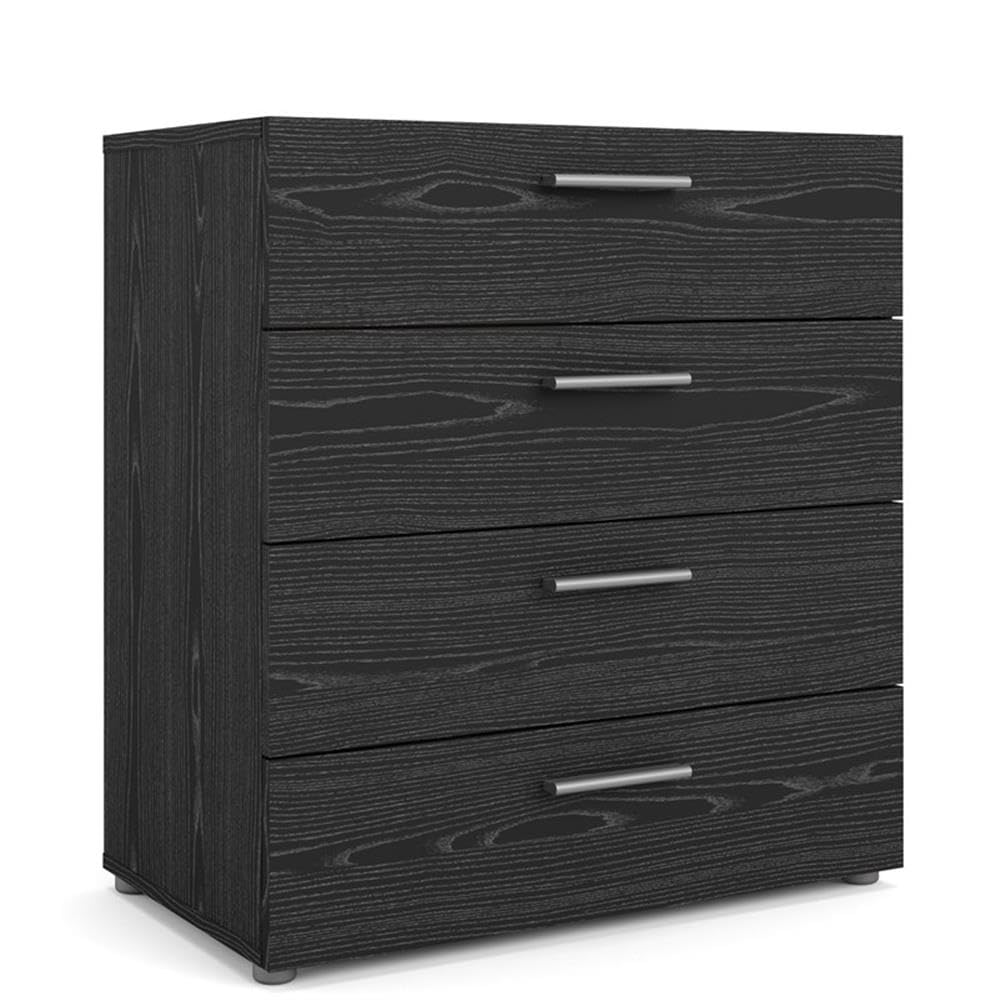 Home Square 3-Piece Bedroom Set with Chest & 2 Nightstands - Black Woodgrain Finish for Master Bedroom or Guest Room Decor