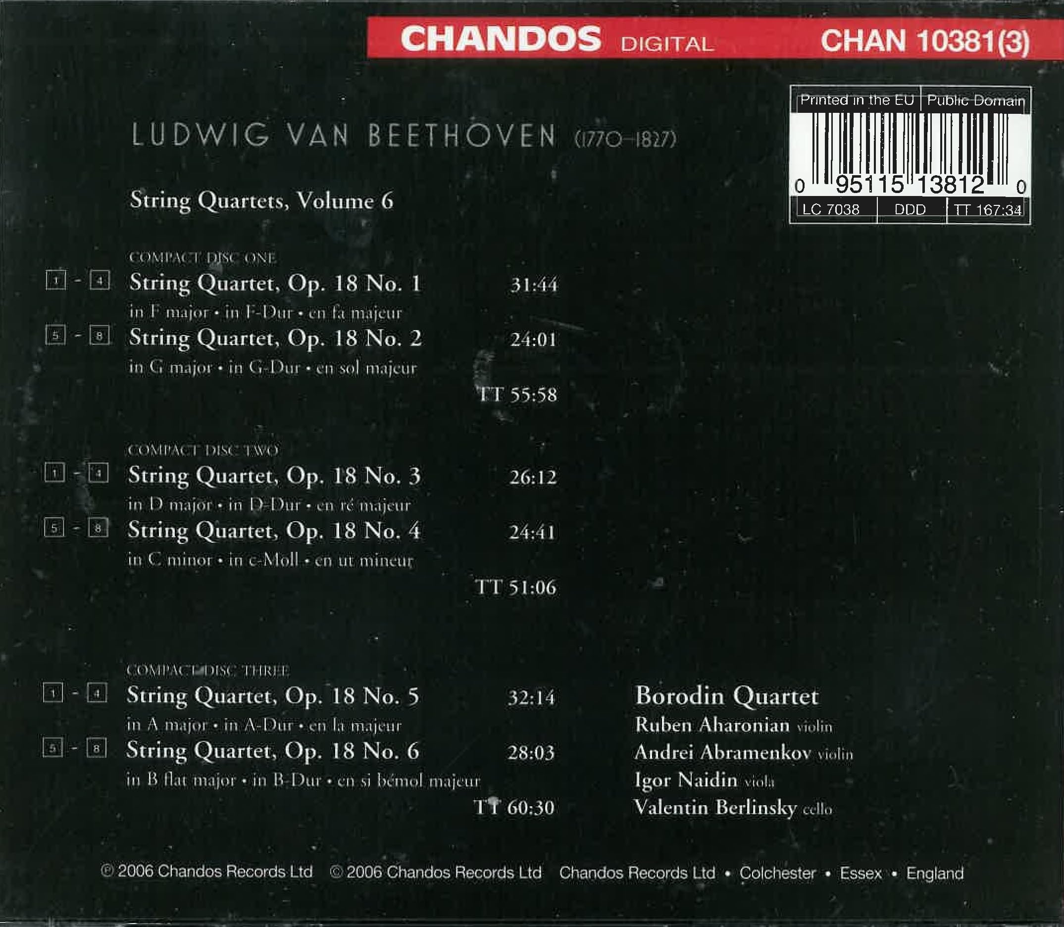 Beethoven String Quartets Vol. 6 Op. 18 - Chandos Recording | Classical Music for Relaxation & Dinner Parties