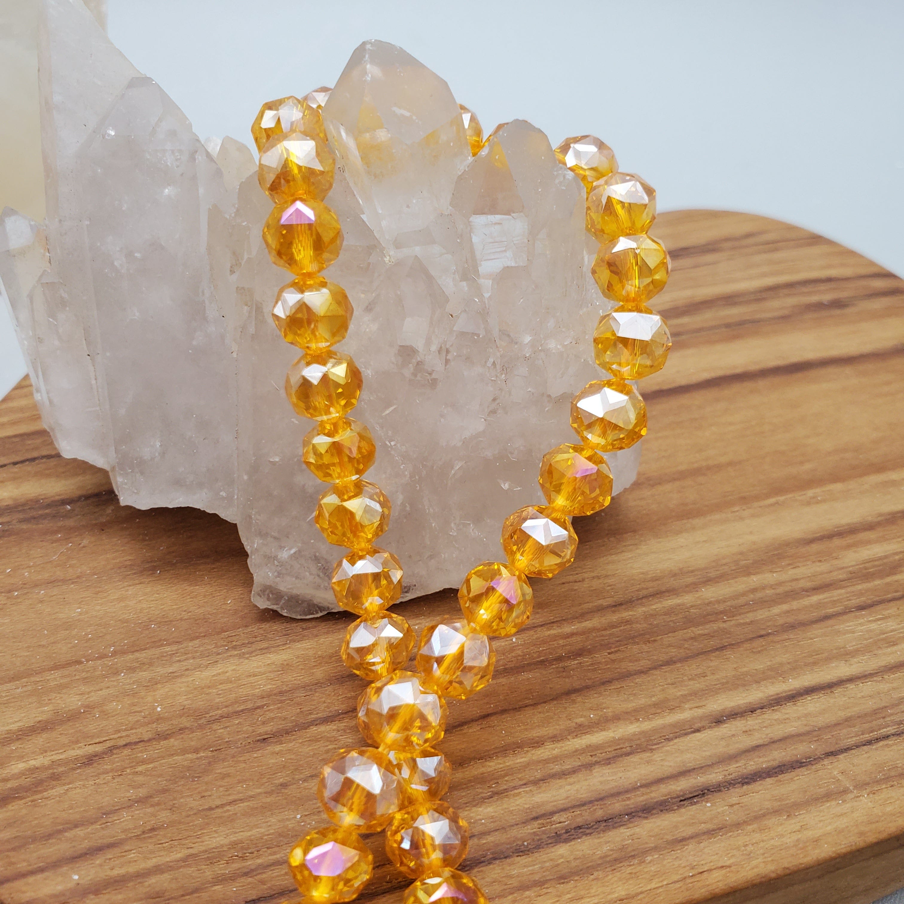 8mm Faceted Crystal Bead Strand - DIY Jewelry Making, Bracelets, Necklaces & Home Decor Craft Supplies