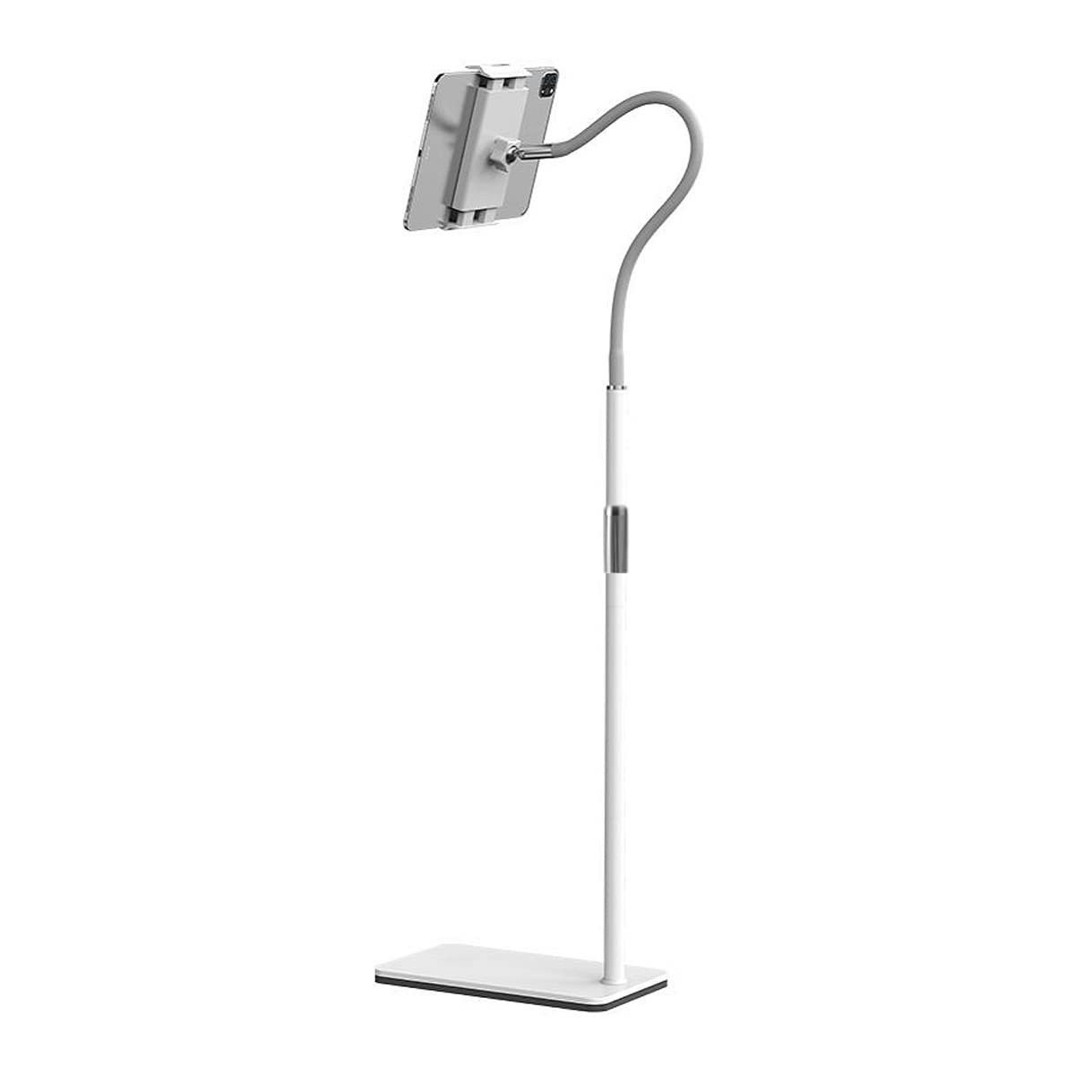 Universal Tablet Gooseneck Floor Stand - Adjustable Height 109-151cm, Stable Base for 4-12.8