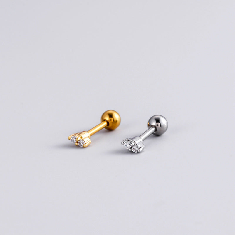 16G Surgical Steel Cartilage Earrings - Crown & Heart Studs with Ball Back for Women | Hypoallergenic Body Jewelry for Pierced Ears | Perfect for Daily Wear, Parties & Gifts