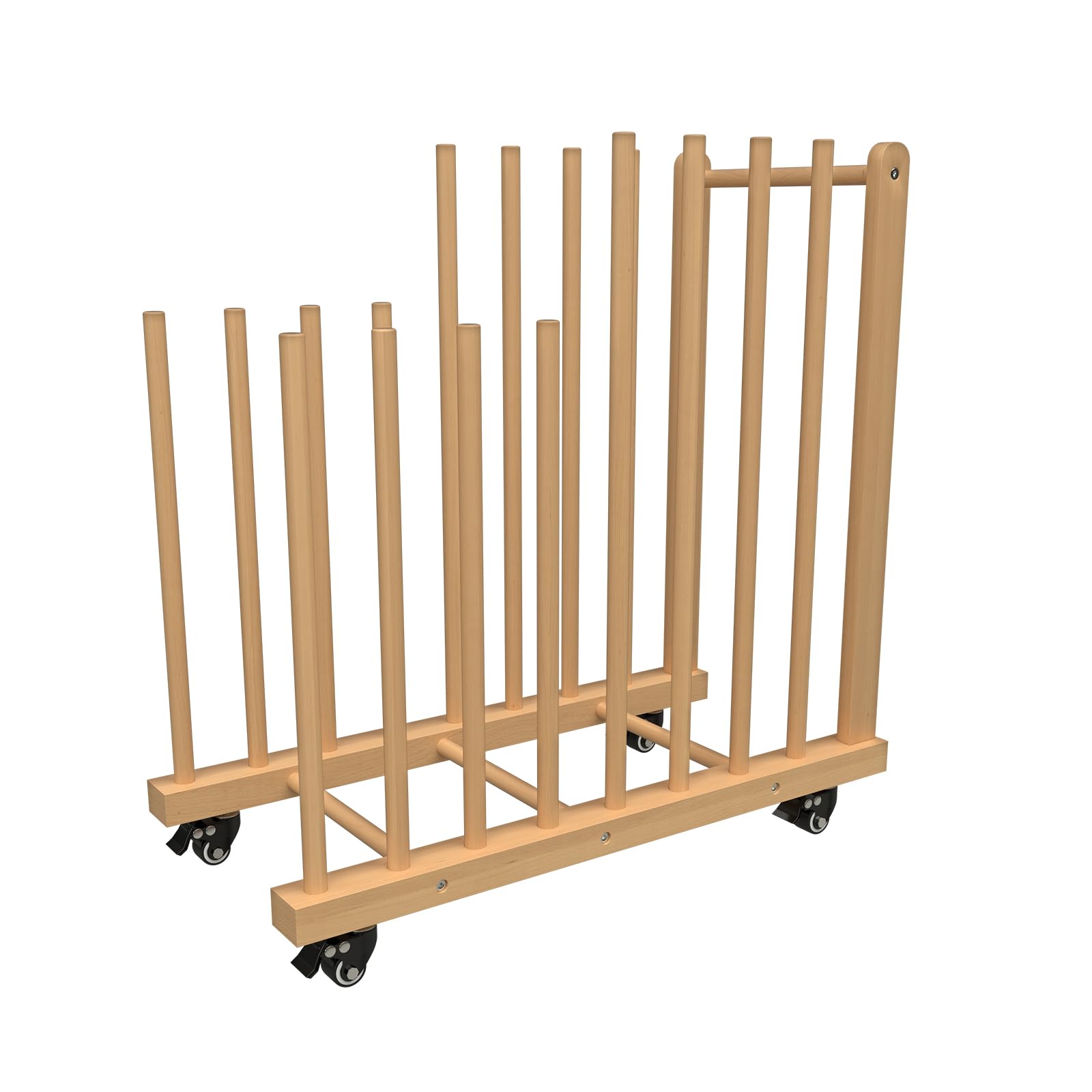 Portable Wooden Art Storage Rack with Handle & Wheels - Canvas Drying Stand for Drawing Boards, Panels & Artworks - Perfect for Art Studios, Galleries & Home Use