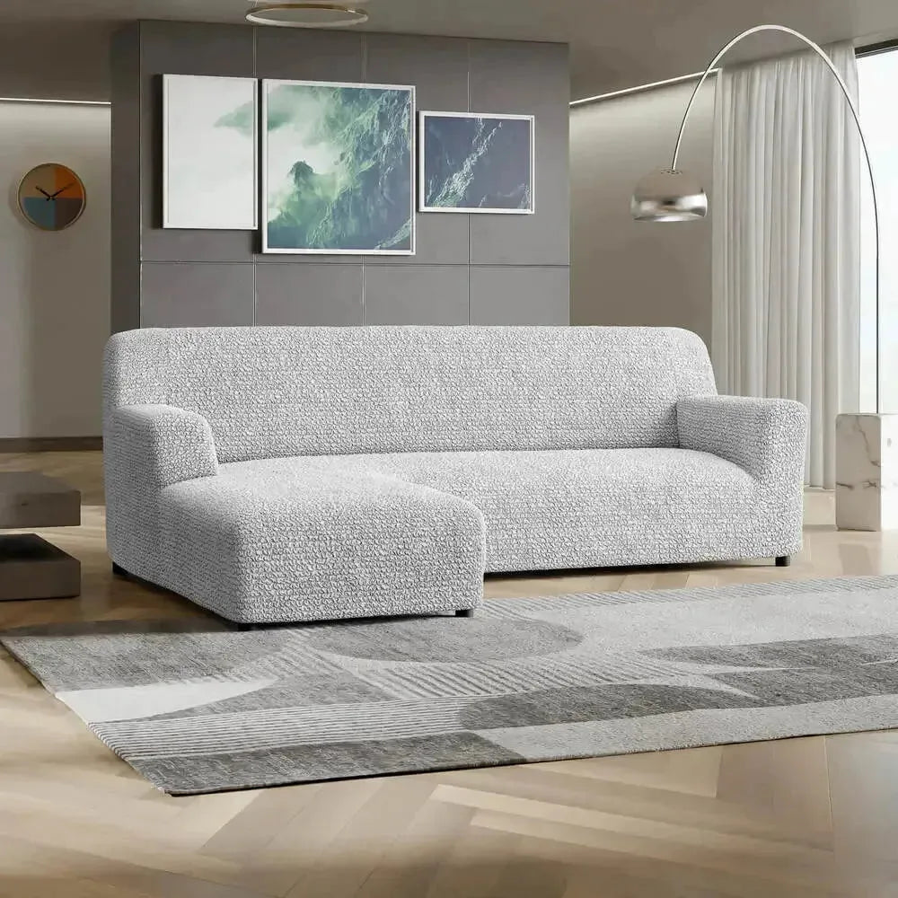 L-Shaped Sofa Slipcover with Left Chaise - Soft Microfiber Stretchable Couch Cover - Perfect for Living Room, Sectional Sofa Protection & Home Decor Upgrade