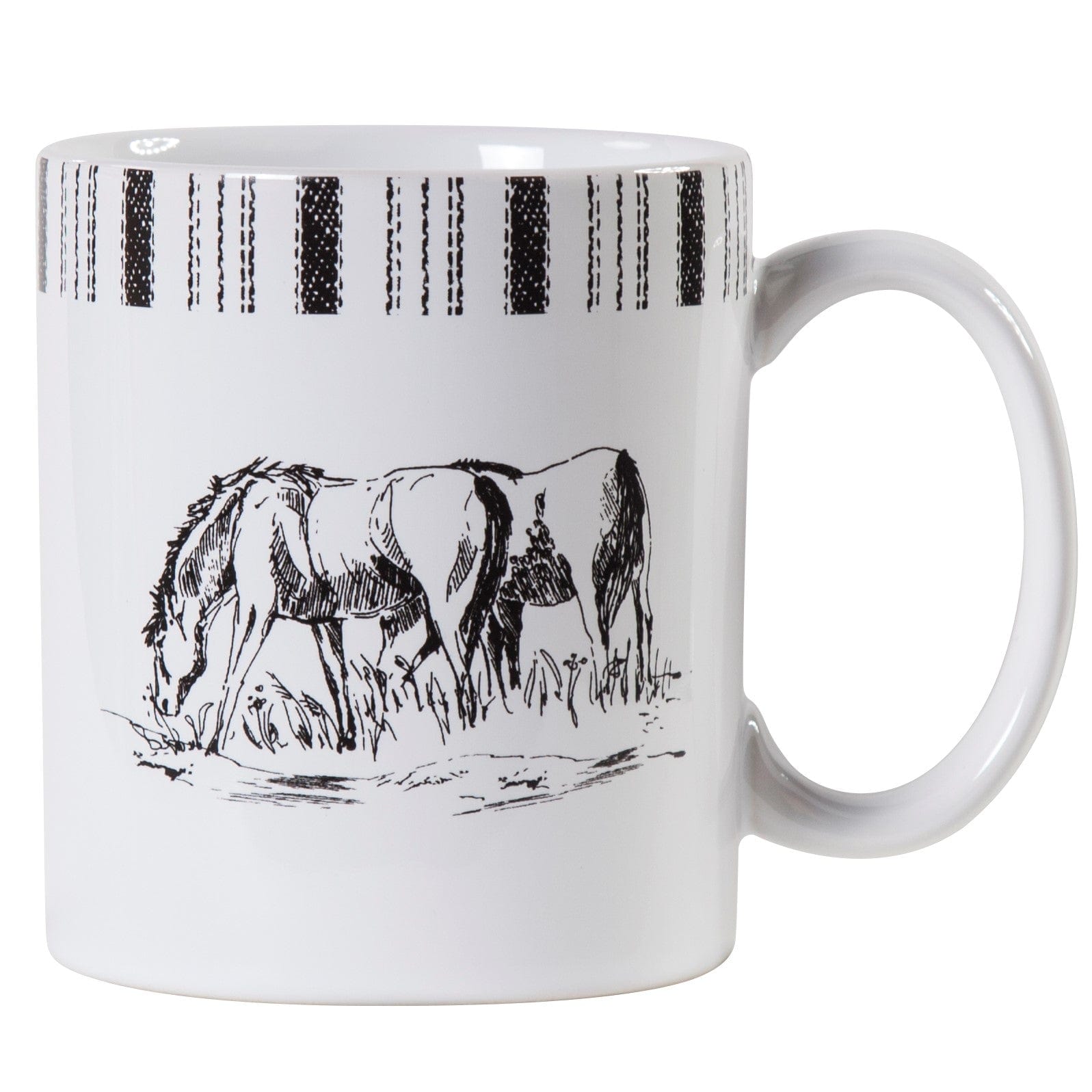 Ranch Life Remuda Coffee Mugs Set of 4 - 16oz Ceramic Cowboy Mugs for Coffee, Tea & Hot Drinks - Perfect for Camping, Western Decor & Ranch Style Kitchens