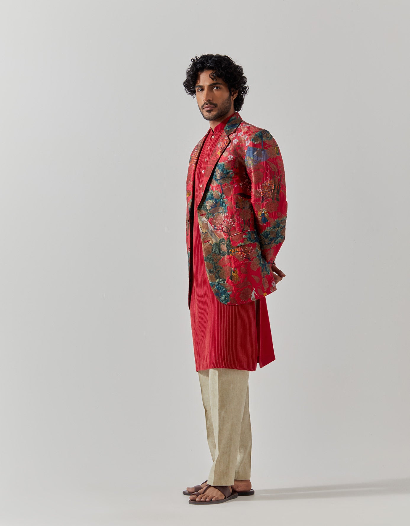 Elegant Fuchsia Silk Brocade Blazer for Women - Perfect for Golf Outings, Business Meetings & Special Occasions