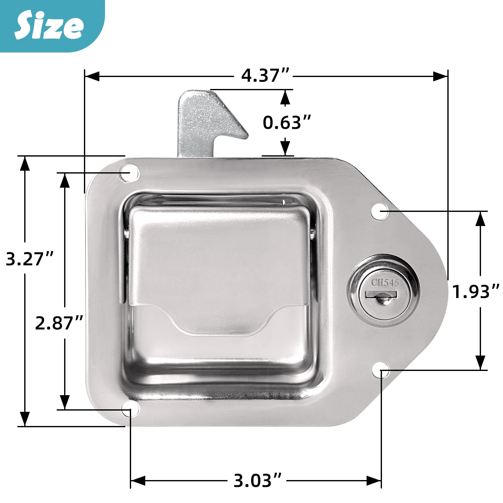 Stainless Steel Truck Tool Box Latch Replacement with Keys - Heavy Duty Paddle Lock Handle for Truck, RV, Trailer, ATV & UTV Toolboxes (2-Pack) | Secure Storage Solution for Outdoor Equipment & Vehicle Accessories
