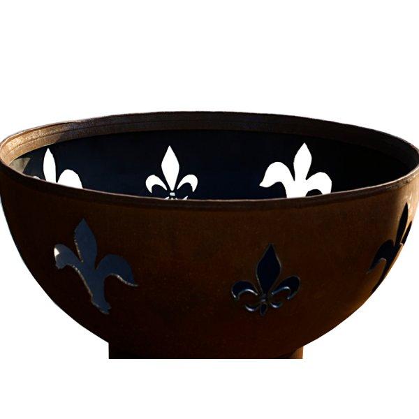 Fleur de Lis Fire Pit - Outdoor Cast Iron Fire Bowl for Patio, Garden, Backyard - Decorative & Functional Fireplace for Camping, Bonfires, and Gatherings