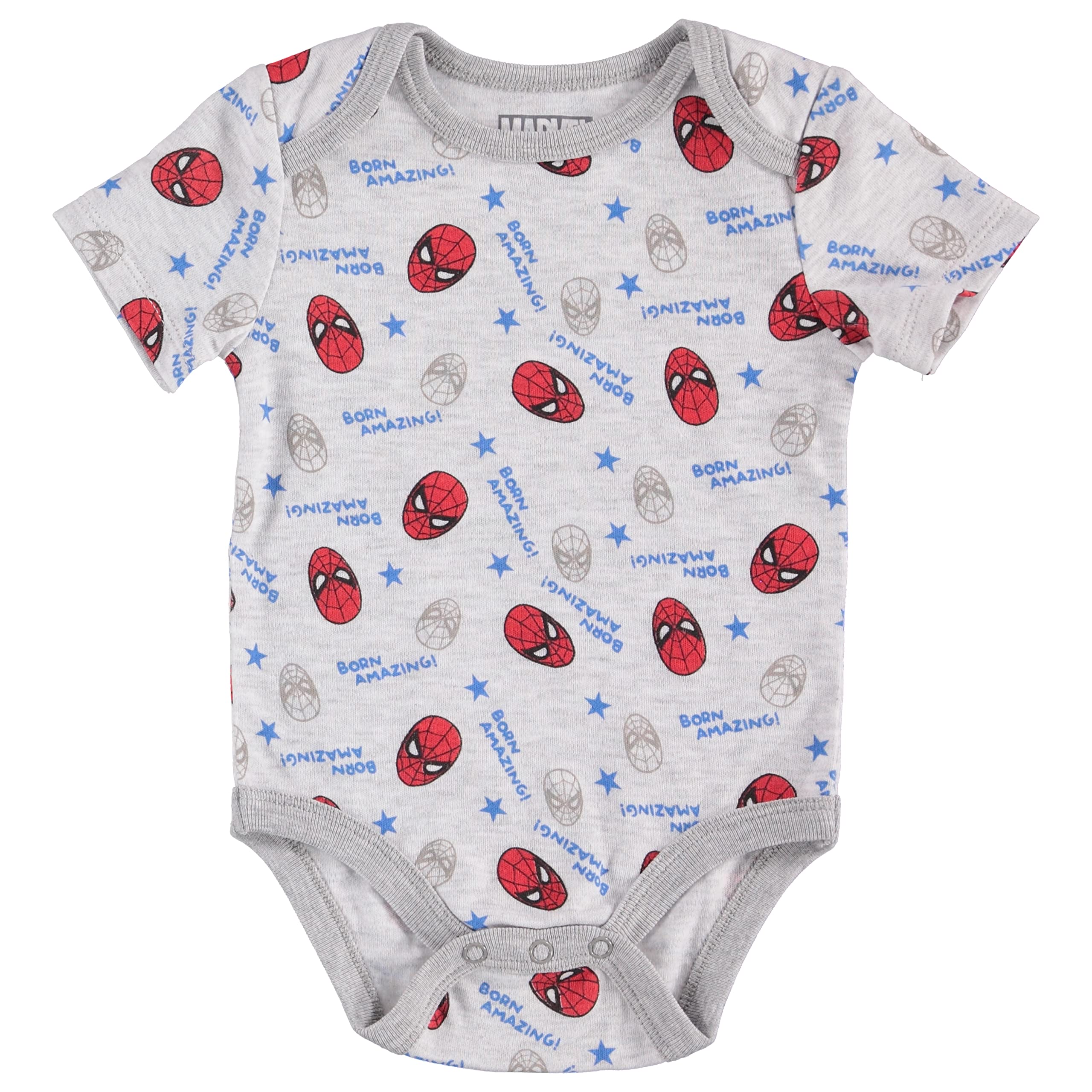 Marvel Spiderman Avengers Baby Boys Short Sleeve Bodysuit - Superhero Character Infant Newborn Clothes for Playtime & Photo Shoots