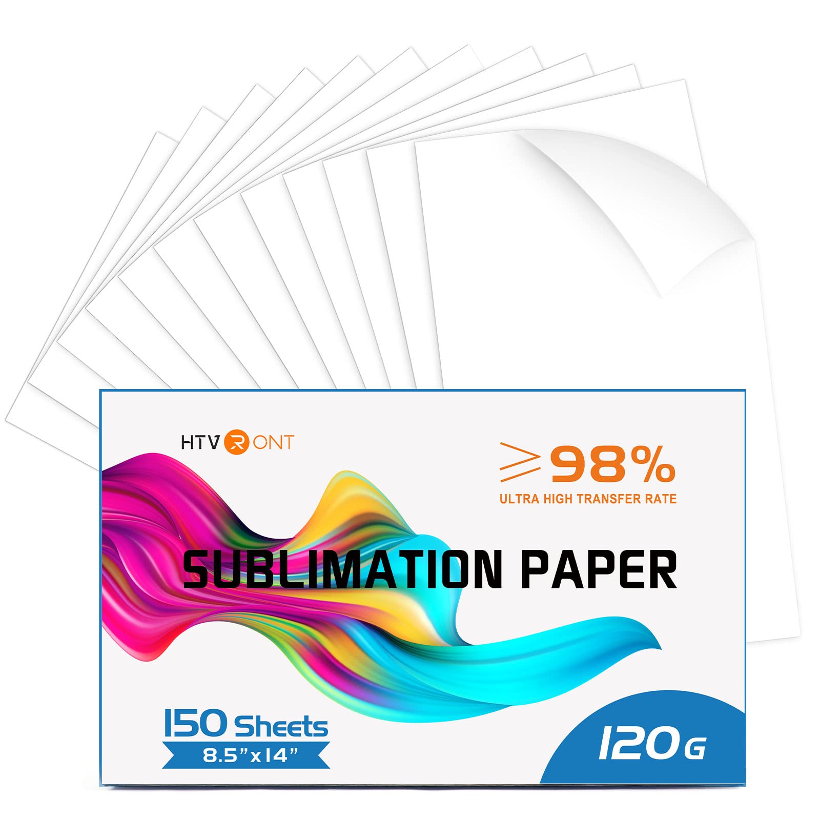 HTVRONT Sublimation Paper 8.5x14 Inches - 150 Sheets High-Quality Heat Transfer Paper for Inkjet Printers (120gsm) | Perfect for T-Shirts, Mugs, Tumblers & DIY Sublimation Projects