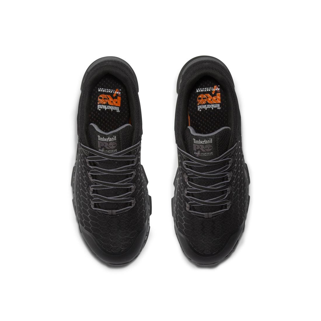 Powertrain Sport Alloy Toe Work Shoes for Men - Black/Grey Safety Sneakers - Lightweight & Comfortable for Construction, Warehouse & Industrial Work
