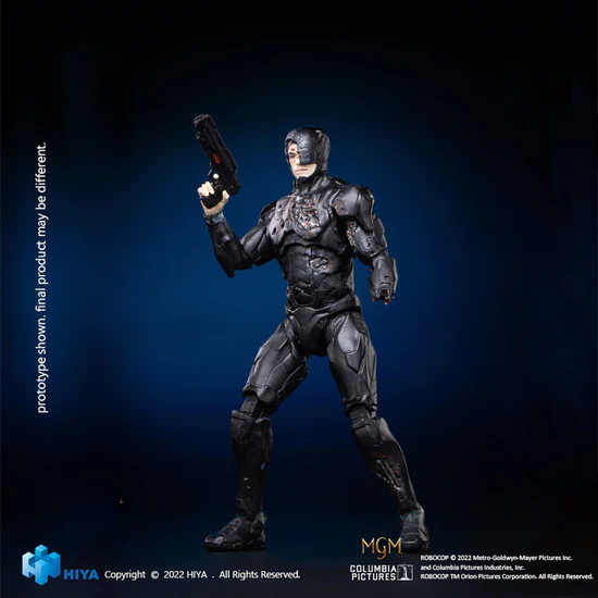 1/18 Scale HIYA 4-Inch Action Figure - Exquisite Mini Series ROBOCOP 2014 Battle Damage Edition | Highly Detailed Collectible for Movie Fans & Action Figure Enthusiasts | Perfect for Display, Photography & Role-Playing Scenes