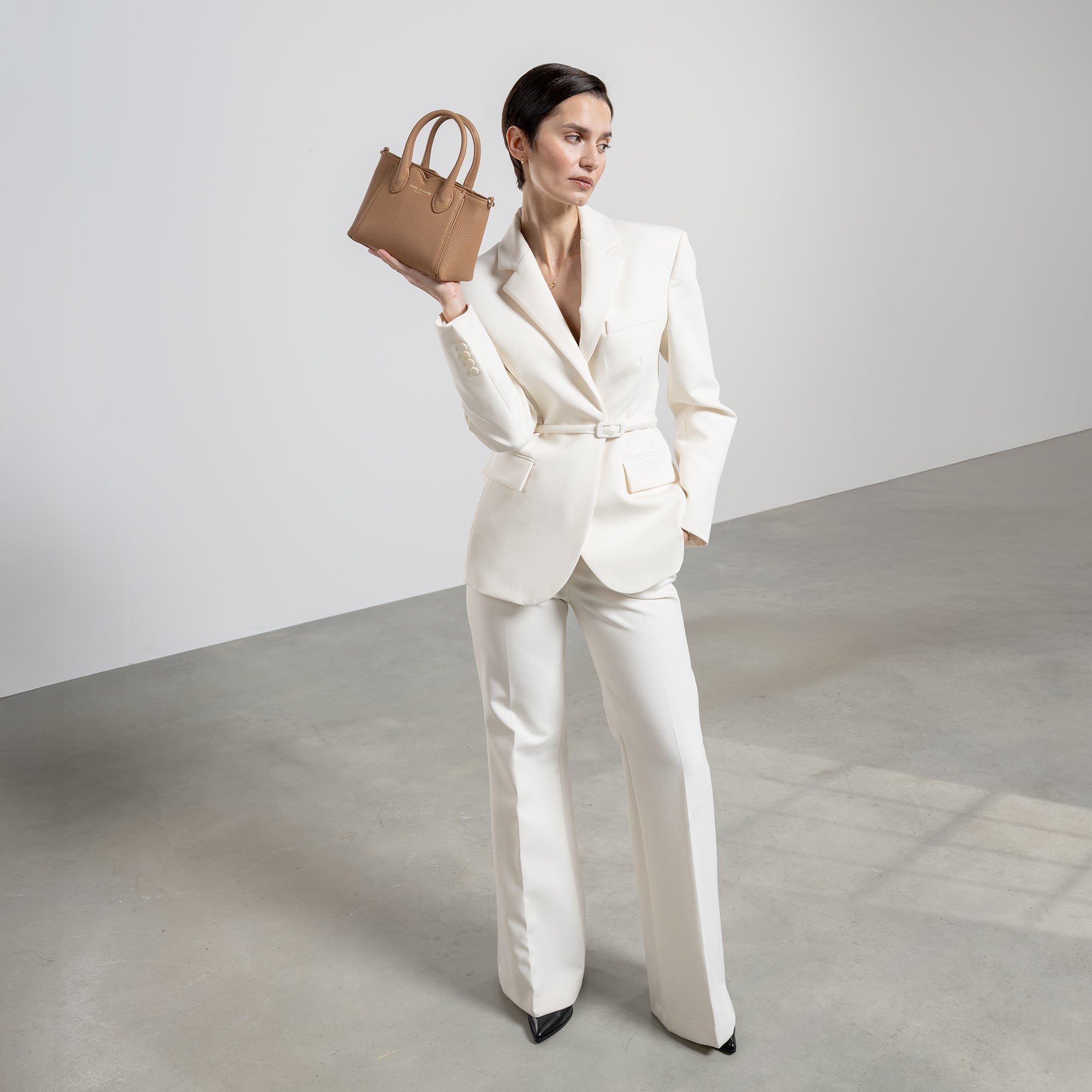 Honoré Cloe Mini Handbag - Genuine Camel Calfskin Leather Crossbody Bag for Women | Perfect for Work, Travel & Everyday Use