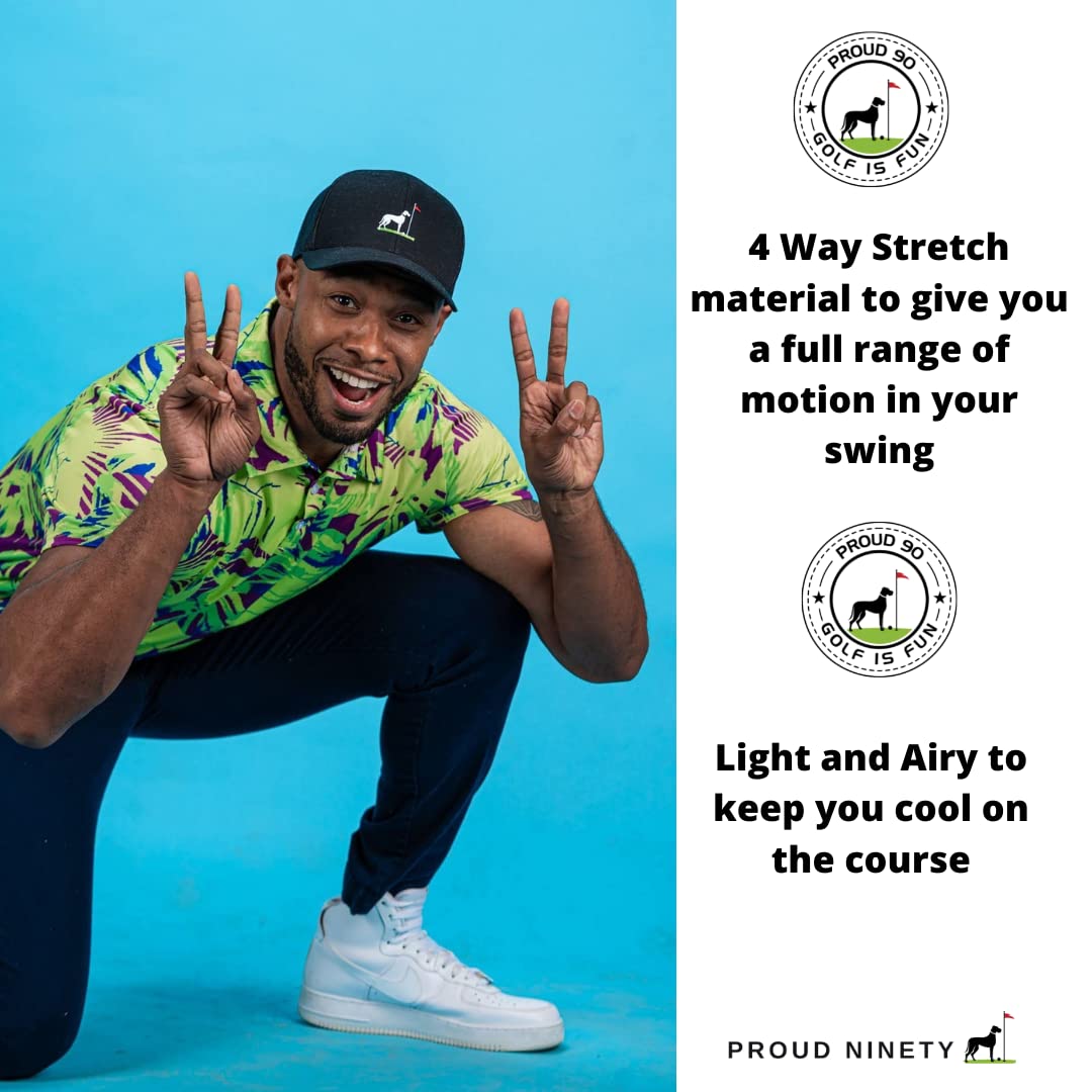 Wild Palms Performance Golf Shirts for Men - Moisture-Wicking Spandex & Polyester Polo Shirts - Breathable Athletic Apparel for Golf, Tennis & Casual Wear