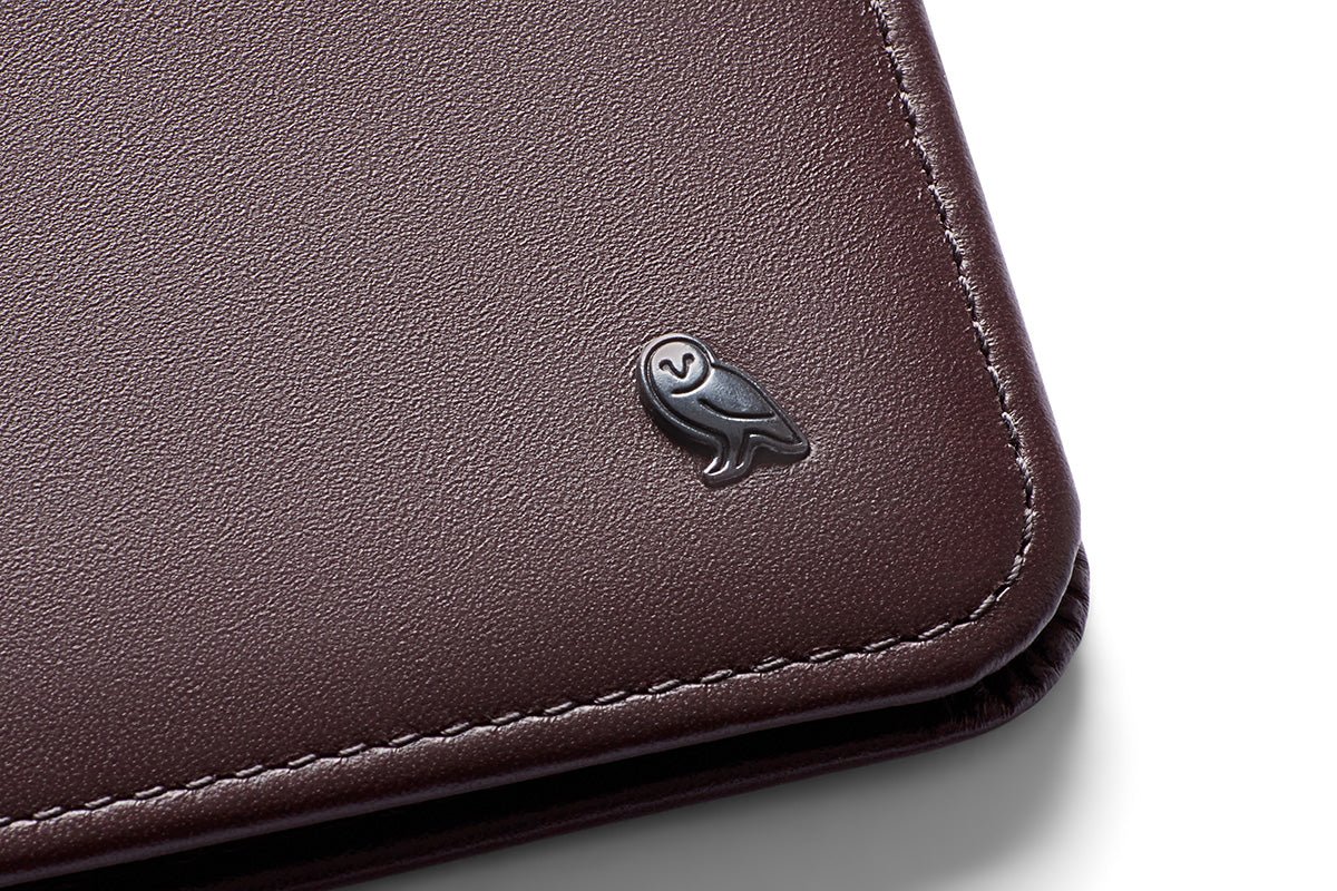 BELLROY Hide & Seek Bi Fold Wallet for Men - Slim RFID Blocking Leather Wallet in Deep Purple | Perfect for Everyday Carry, Travel & Minimalist Lifestyle