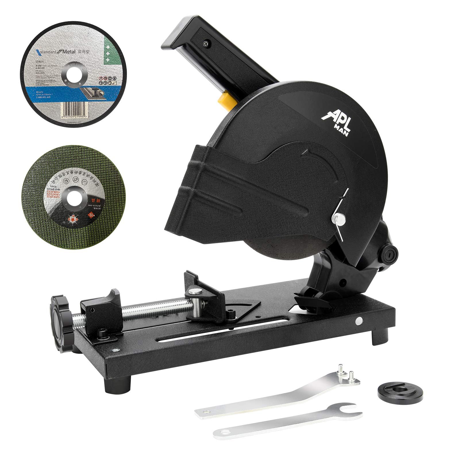 6 Inch Metal Cutting Chop Saw - 45° Angle Miter Saw for Iron, Rebar, Steel & Plastic | Perfect for DIY Projects, Metal Fabrication & Construction Work