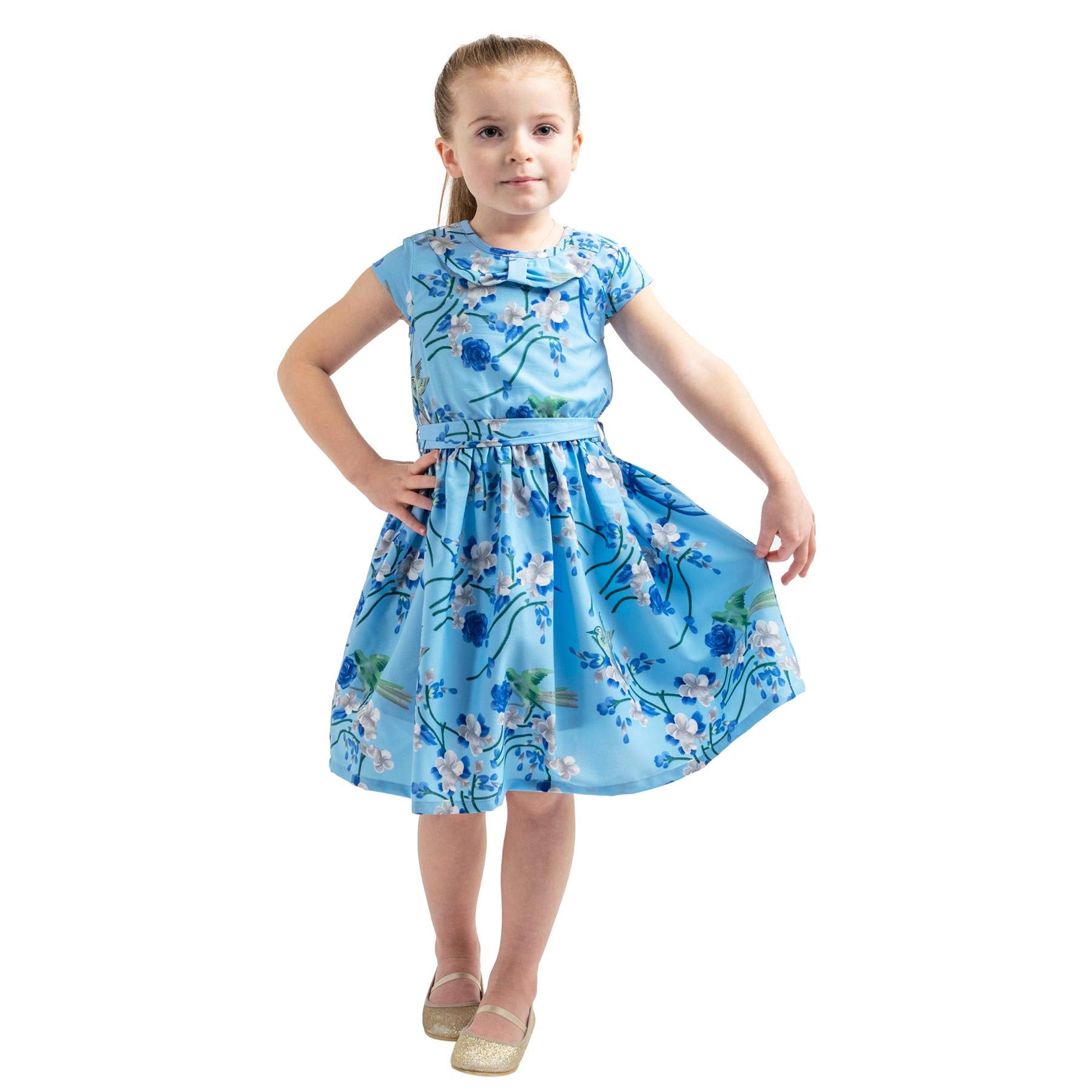Miss Lavish London Girl Casual Dress - Peter Pan Collar Sleeveless Summer Party Dresses for Kids Ages 3-12 | Perfect for Birthday Parties, School Events & Family Outings