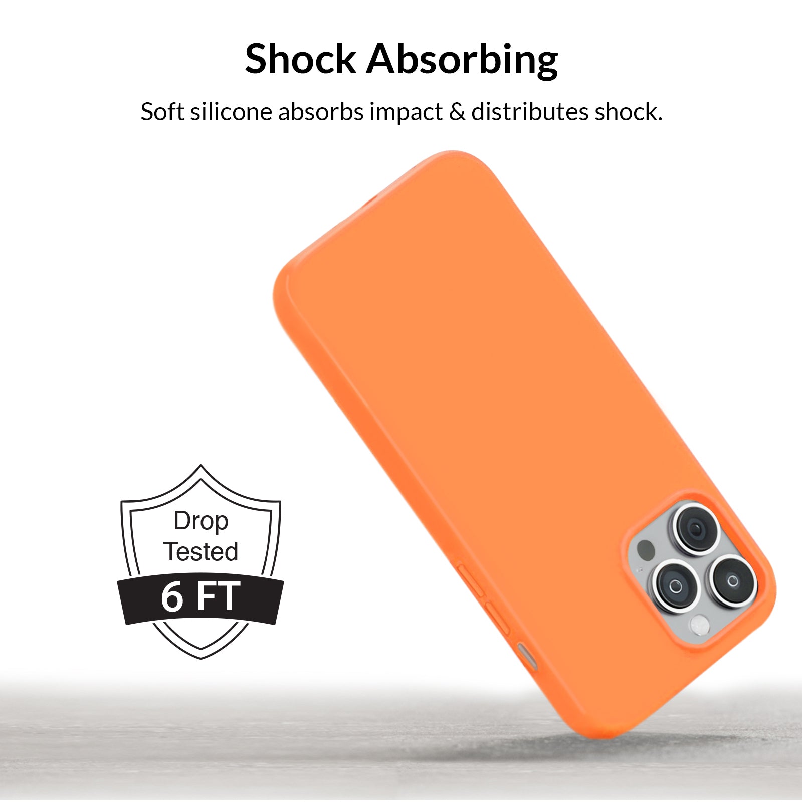 Bright Orange Silicone iPhone Case - Shockproof & Anti-Slip Protective Cover for iPhone [Model] | Perfect for Outdoor Activities, Gym & Daily Use