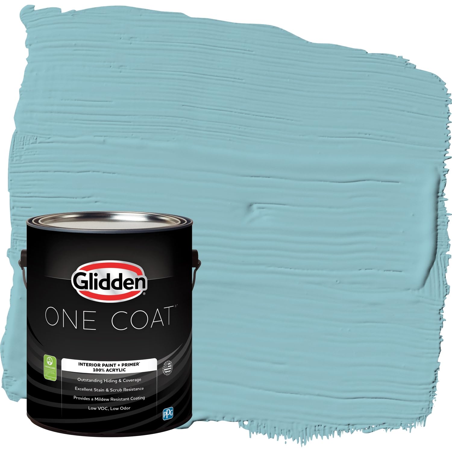 Glidden Interior Paint + Primer - 1 Gallon, Teal/Aqua (Kingston Aqua), One Coat Coverage, Eggshell Finish - Perfect for Living Rooms, Bedrooms & Home Decor Projects