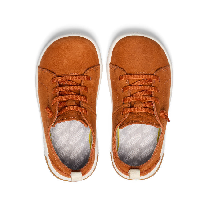 KNX Kids' Leather Sneakers for Boys & Girls - Gold Flame & Star White Design | Comfortable & Stylish for School, Play & Everyday Wear