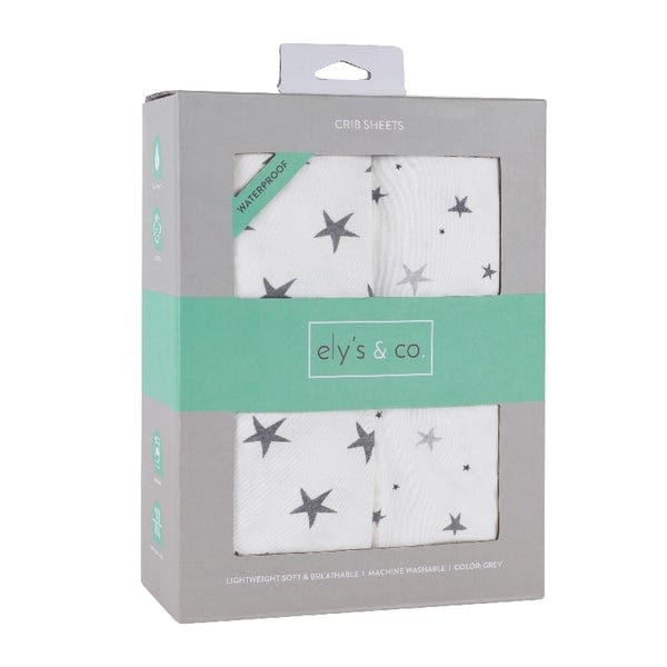 Elys & Co 2 Pack Waterproof Crib Sheets & Toddler Bed Sheets - Soft, Breathable & Machine Washable for Baby Nursery & Daycare Use