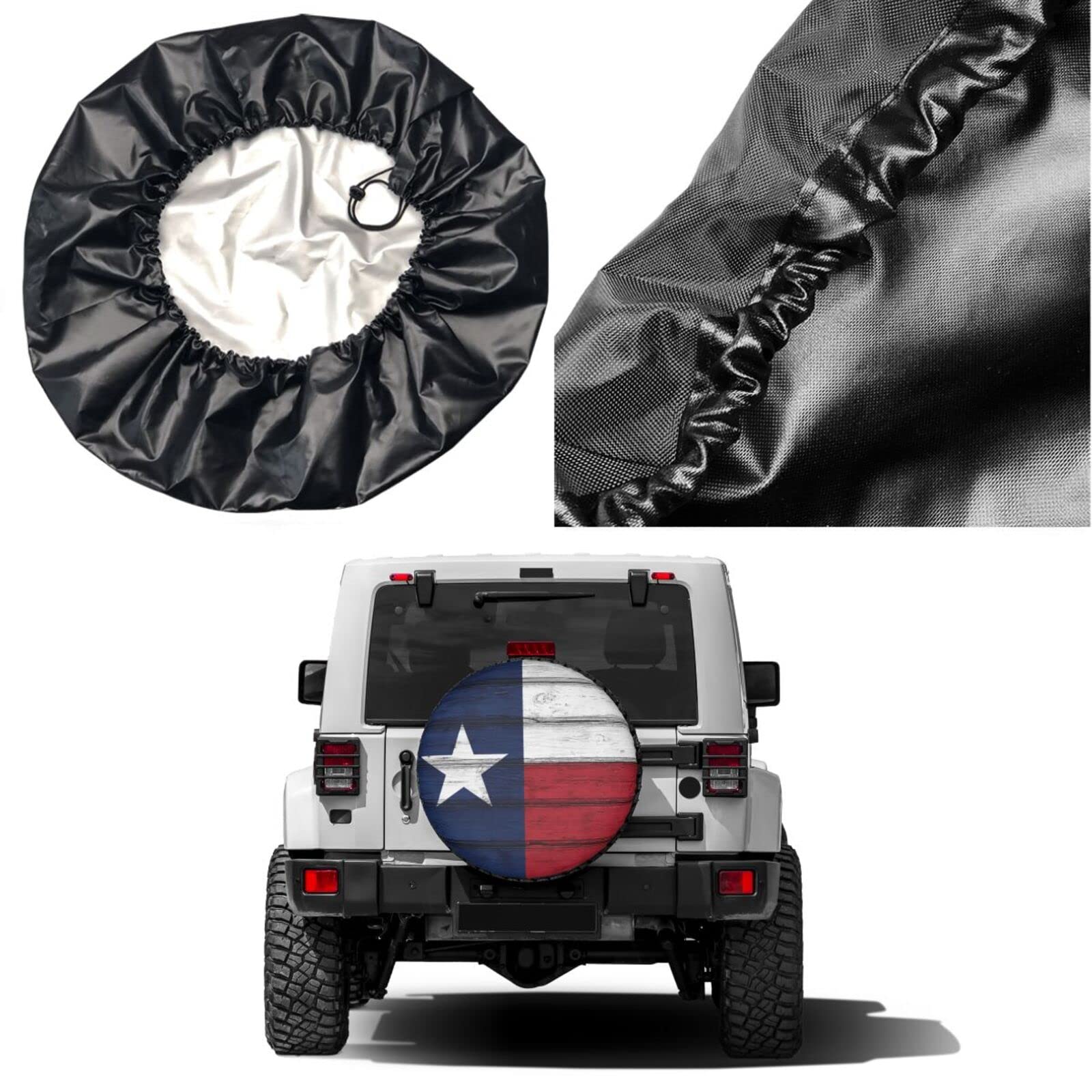 Texas Flag Spare Tire Cover - 15 Inch Dust-Proof Wheel Protector for Trailers, RVs, SUVs & Trucks | Durable Waterproof Tire Accessory for Road Trips & Off-Road Adventures