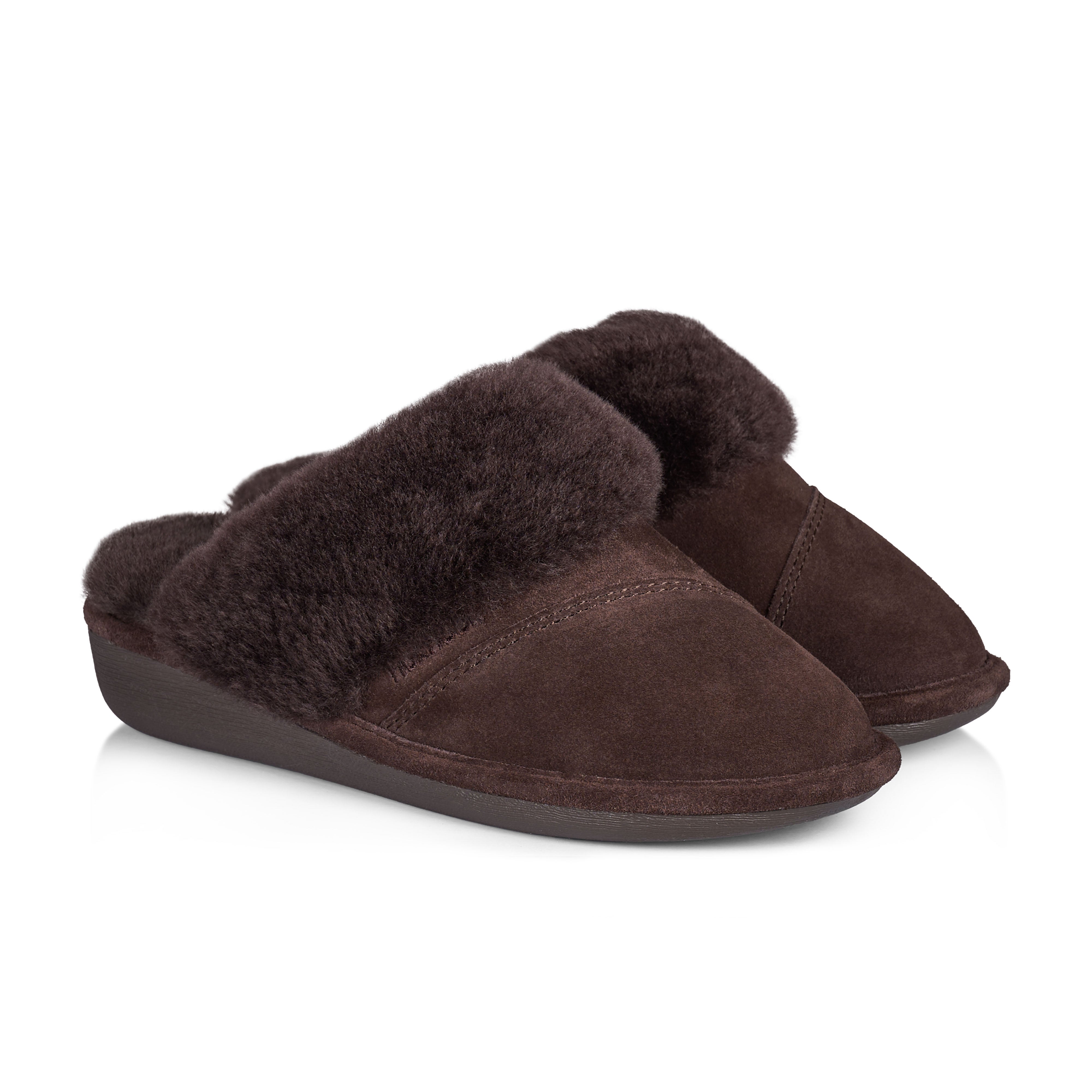 Joy Women's Fuzzy Memory Foam Slippers - Chocolate Brown - Soft Indoor House Shoes for Comfort & Warmth - Perfect for Relaxing at Home, Lounging, and Cold Weather