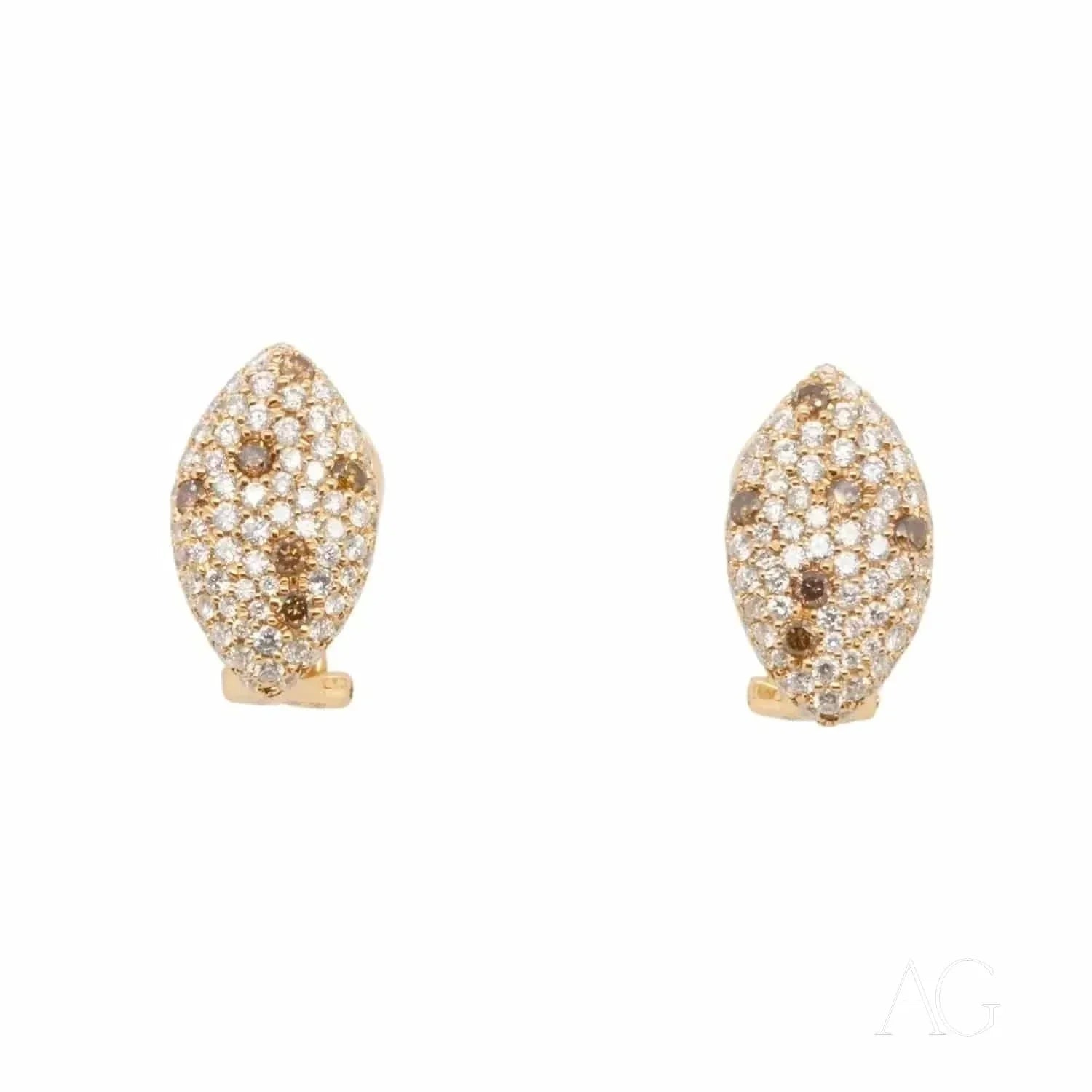 18k Rose Gold Champagne Diamond Stud Earrings for Women - Elegant and Luxurious Jewelry Gift for Weddings, Anniversaries & Special Occasions