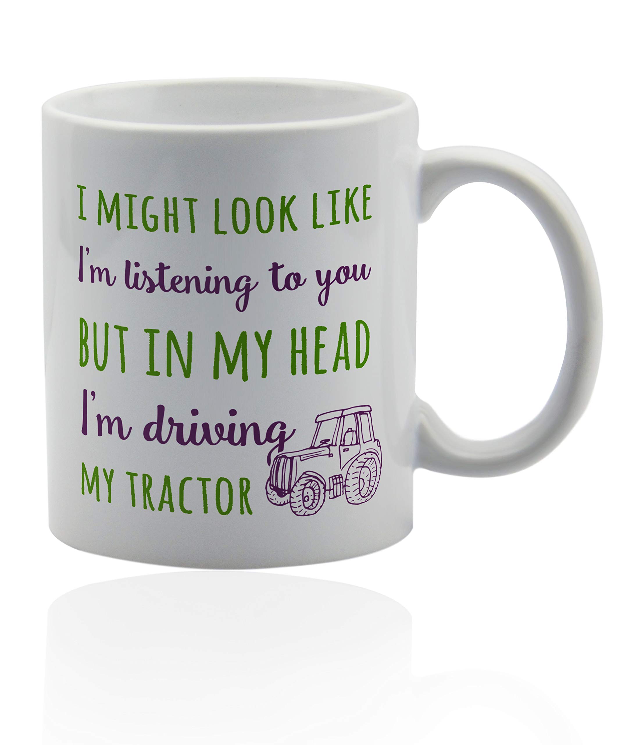11 oz White Ceramic Tractor Coffee Mug - Durable Farm-Themed Cup for Farmers, Tractor Enthusiasts & Coffee Lovers - Perfect for Home, Office & Outdoor Use
