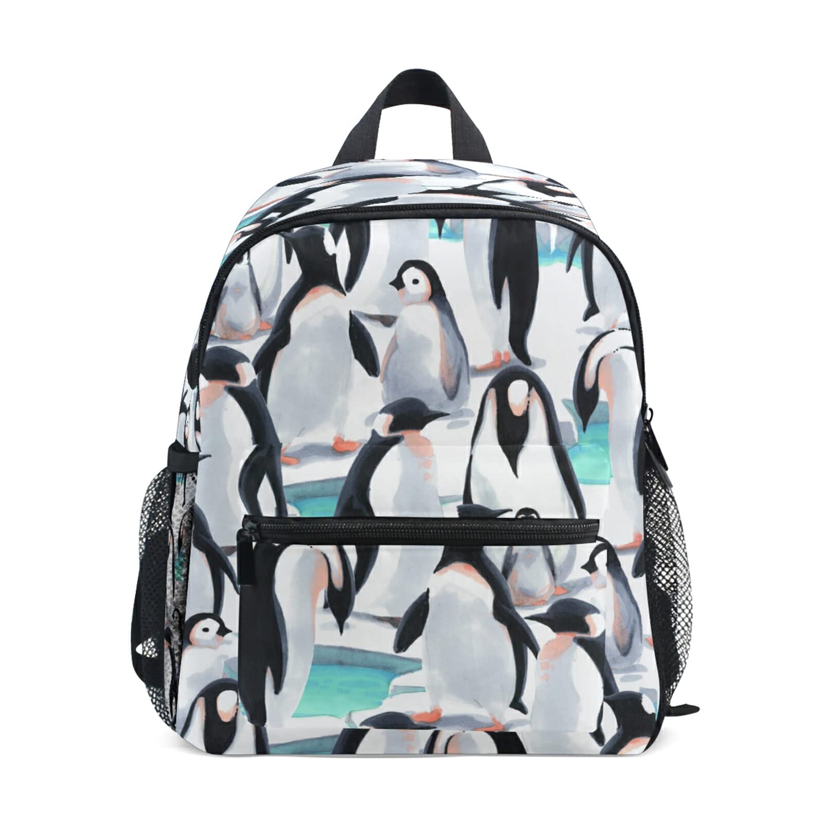 Waterproof Penguin Print Kids Backpack for Boys & Girls - Lightweight School Bookbag, Toddler Diaper Bag & Nursery Shoulder Bag for Preschool, Travel & Daily Use