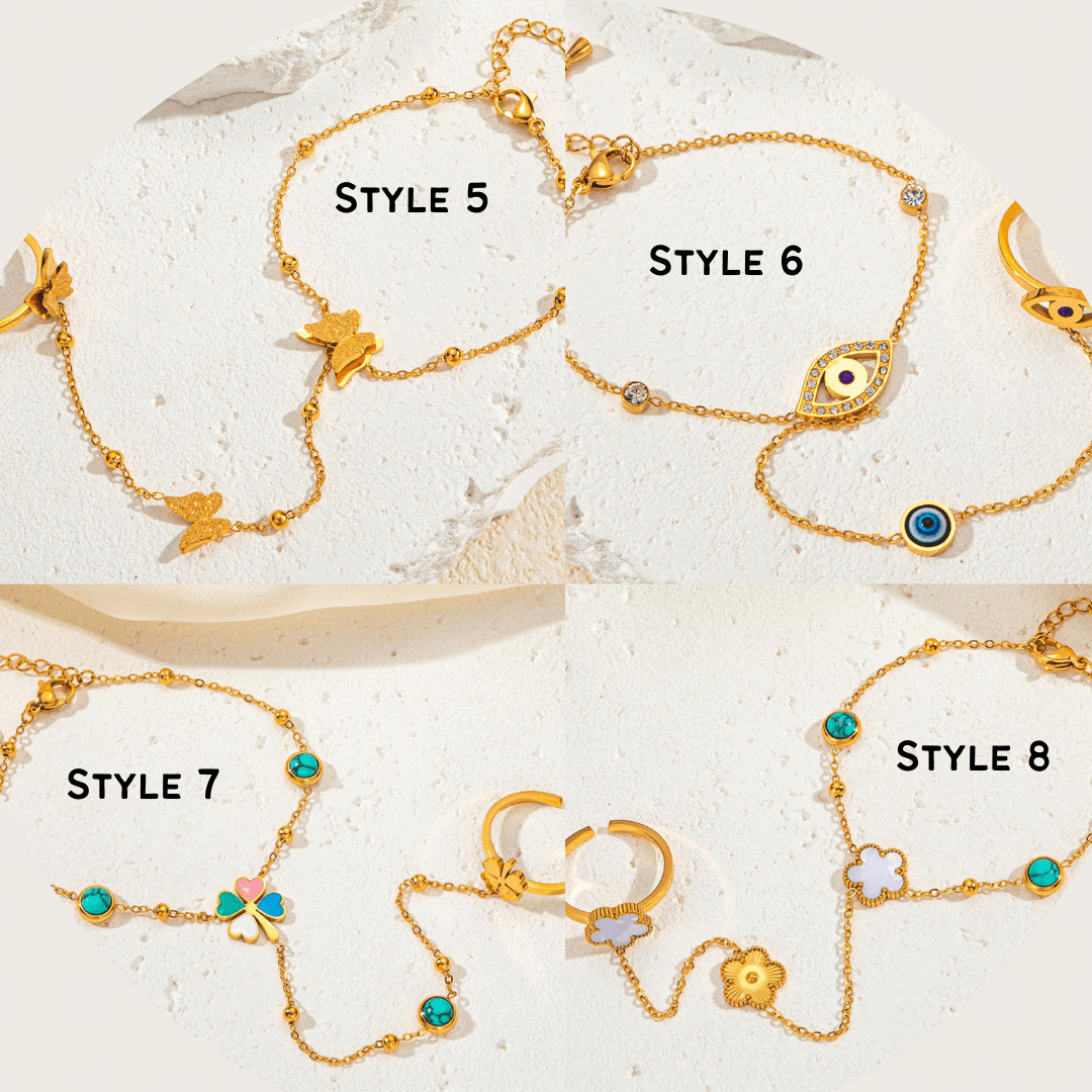 Y2K Evil Eye Hand Chain Bracelet for Women - Trendy Boho Adjustable Hand Jewelry for Protection & Style - Perfect for Festivals, Parties, and Layering with Other Bracelets