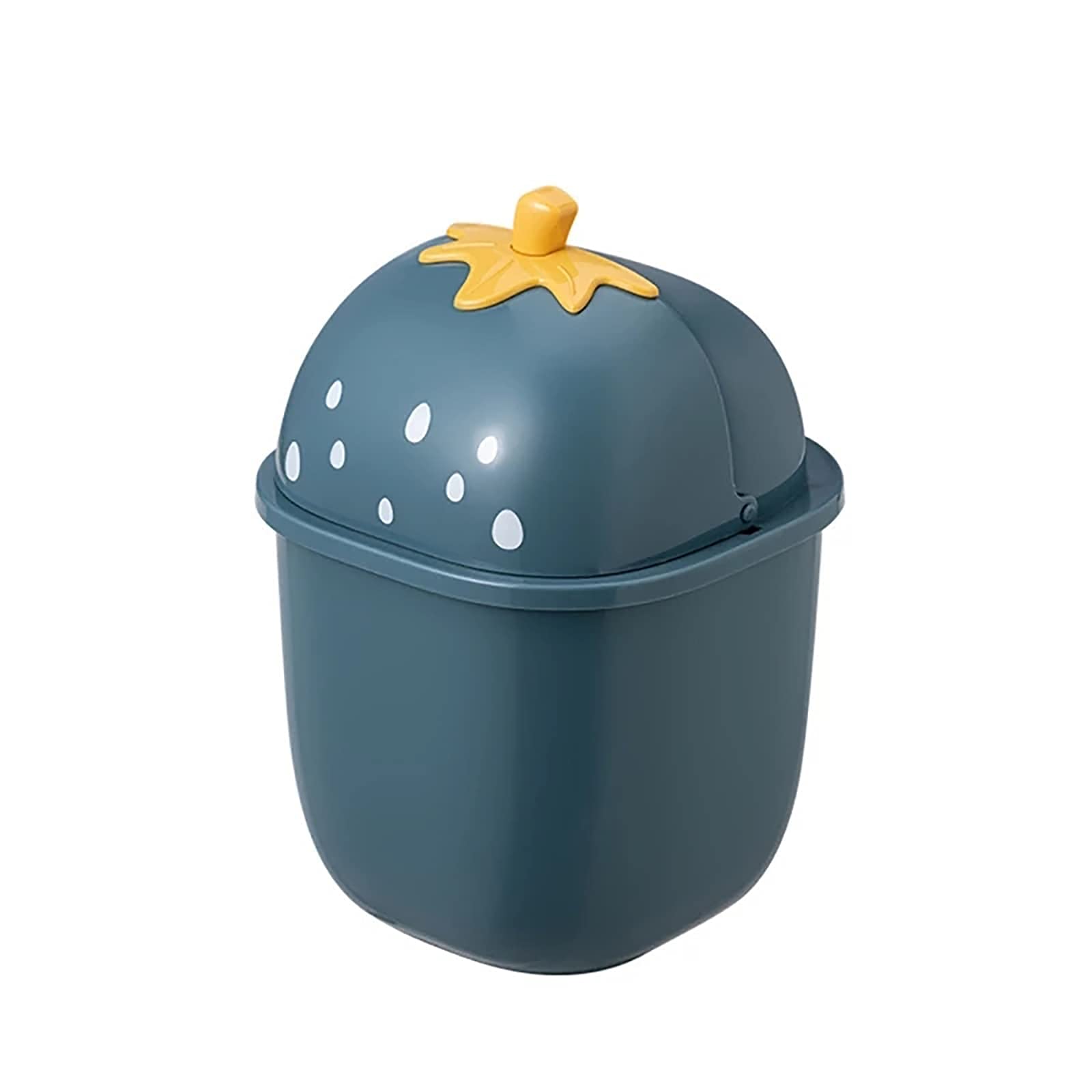 Creative Strawberry-Shaped Mini Desktop Trash Can - Small Plastic Waste Bin for Office, Countertop, Home & Dorm Room - Durable & Stylish 3-Pack - Perfect for Desks, Nightstands, and Craft Rooms