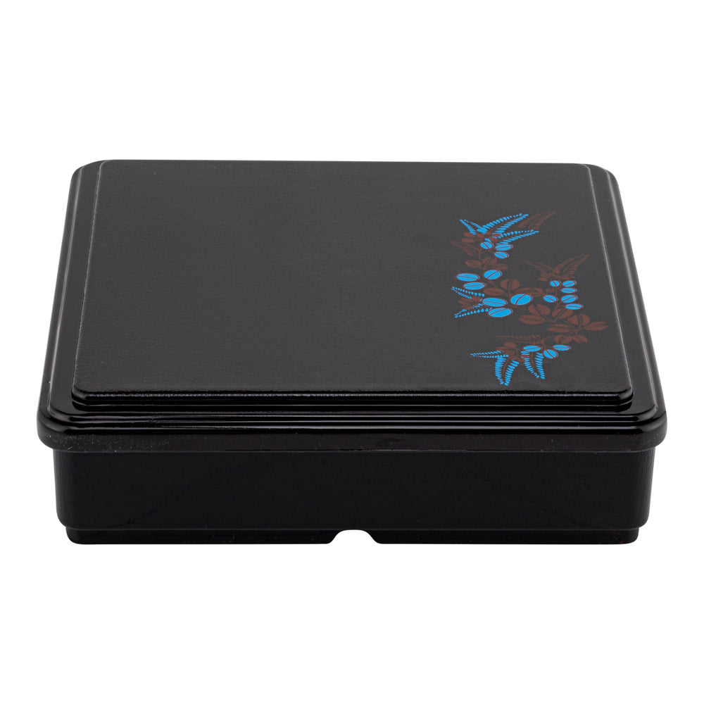 Premium Japanese Bento Box - 5 Compartment Black & Red Lunch Container (8.25