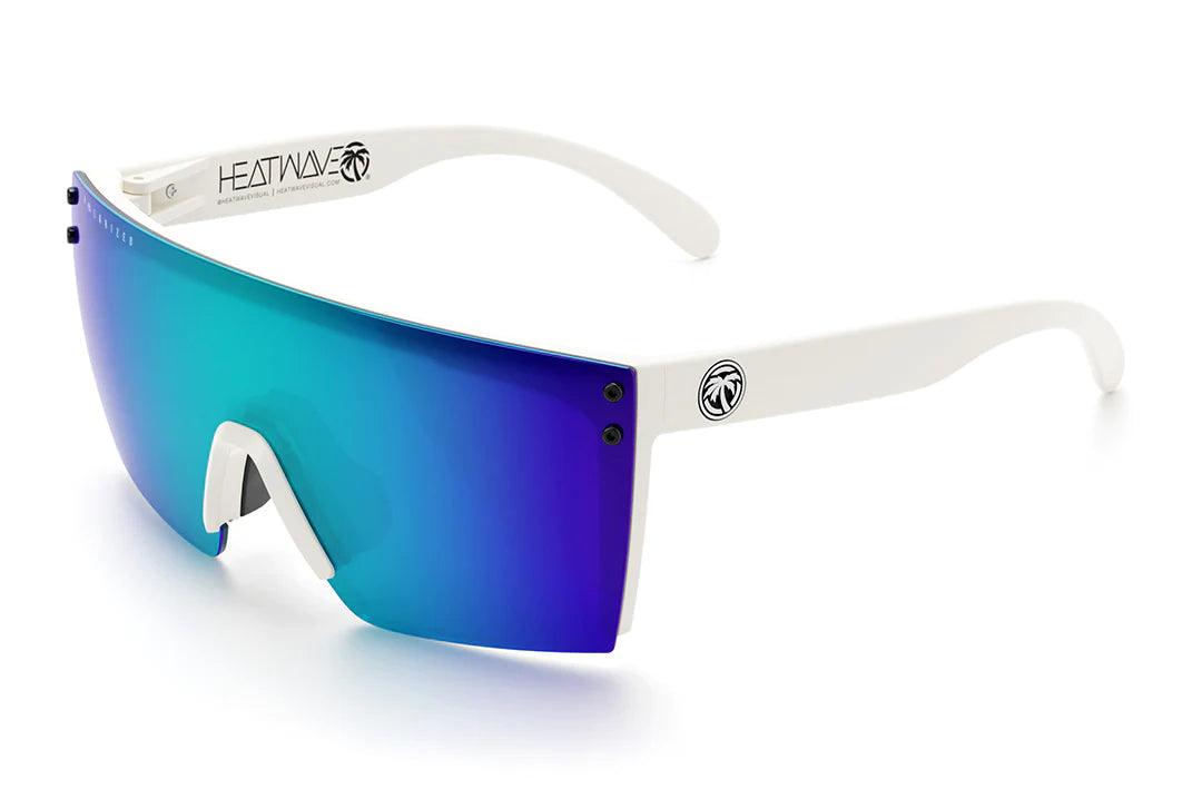 Lazer Face Sunglasses - White Frame Z87 Polarized Galaxy Blue Lens for Cycling, Running & Outdoor Sports | UV Protection & Anti-Glare
