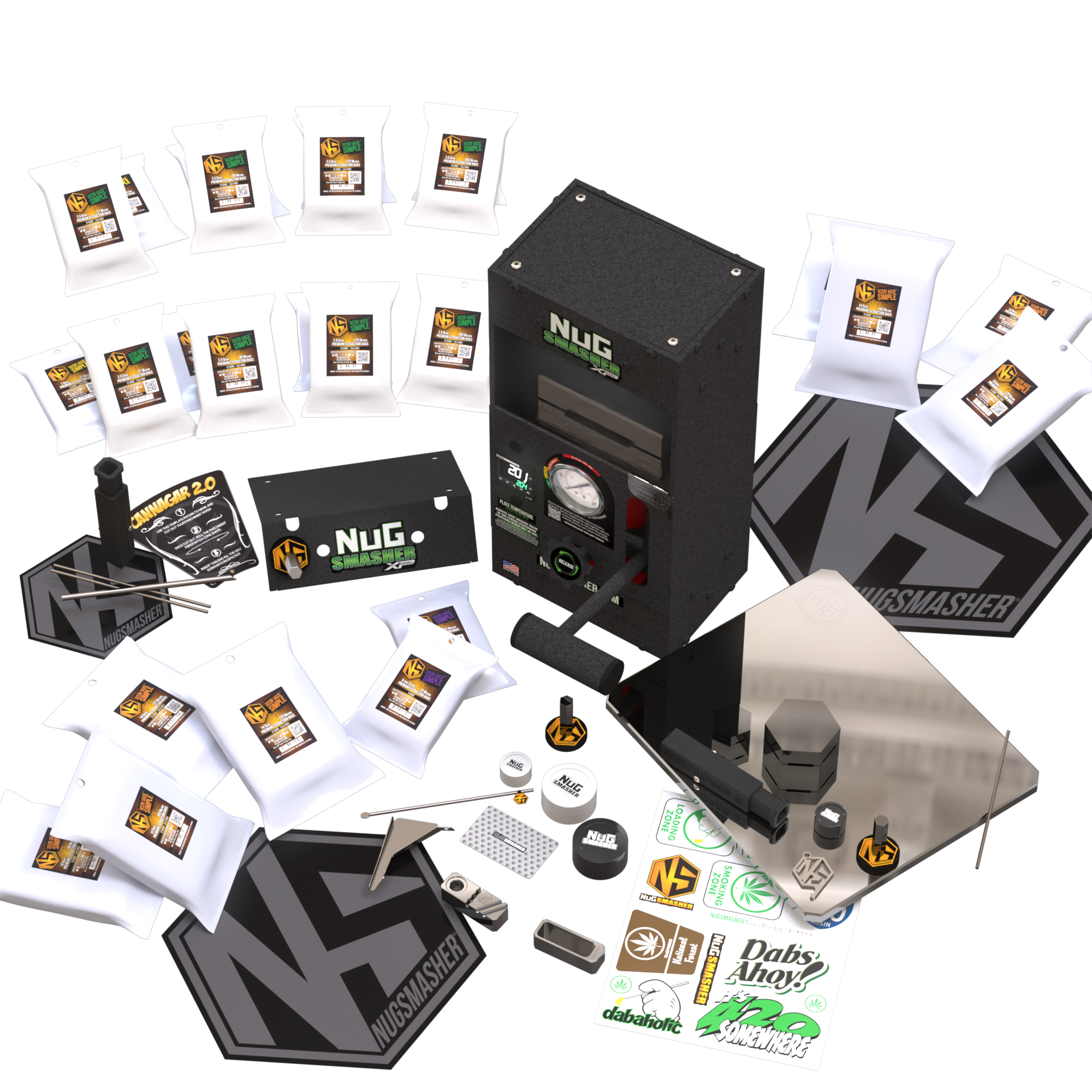 NugSmasher XP 12 Ton Rosin Press Kit - Heavy Duty Hydraulic Heat Press Machine for DIY Rosin Extraction - Perfect for Home Use, Dispensaries & Cannabis Enthusiasts