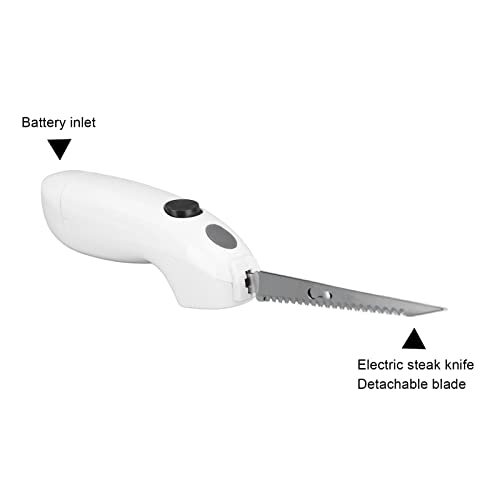 Electric Carving Knife - Cordless Stainless Steel Electric Fillet Knife with Ergonomic Handle for Turkey, Meat, Bread & Vegetables | Perfect for Holiday Cooking, BBQ & Kitchen Prep