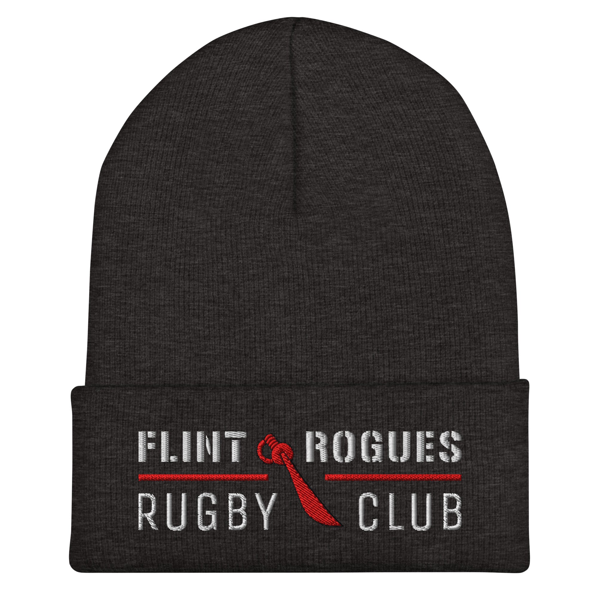 Flint Rogues RFC Cuffed Beanie - Winter Knit Hat for Men & Women - Warm Fleece-Lined Skull Cap for Outdoor Sports, Hiking, and Casual Wear