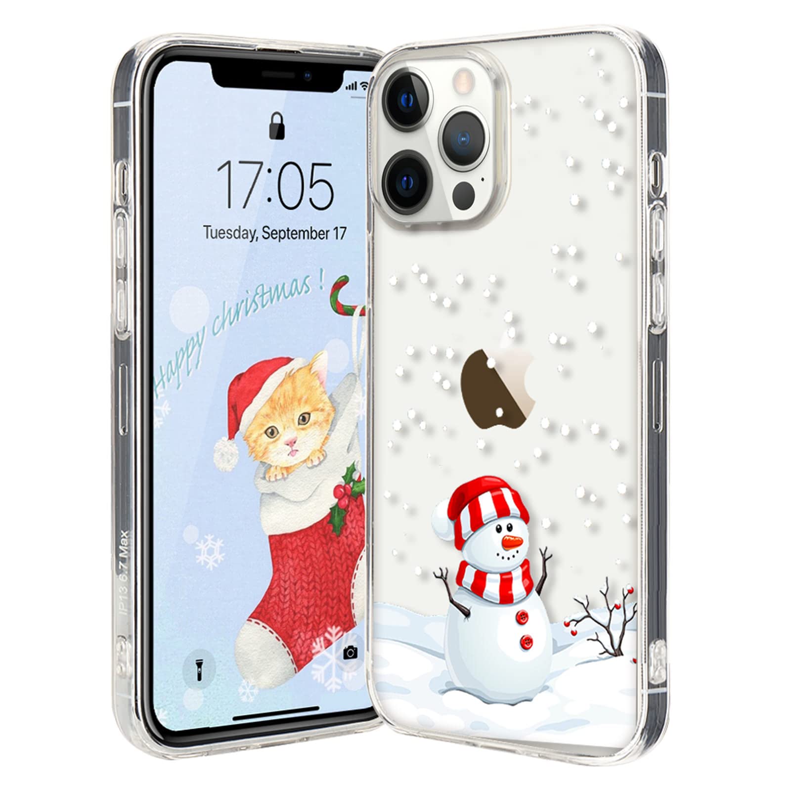 **Lafunda Christmas iPhone 12 Pro Max Case - Liquid Silicone & TPU Bumper, Cute Clear Glitter Snowflake Design - Protective Cover for Women, Men & Girls - Perfect for Holiday Gifts & Winter Celebrations**