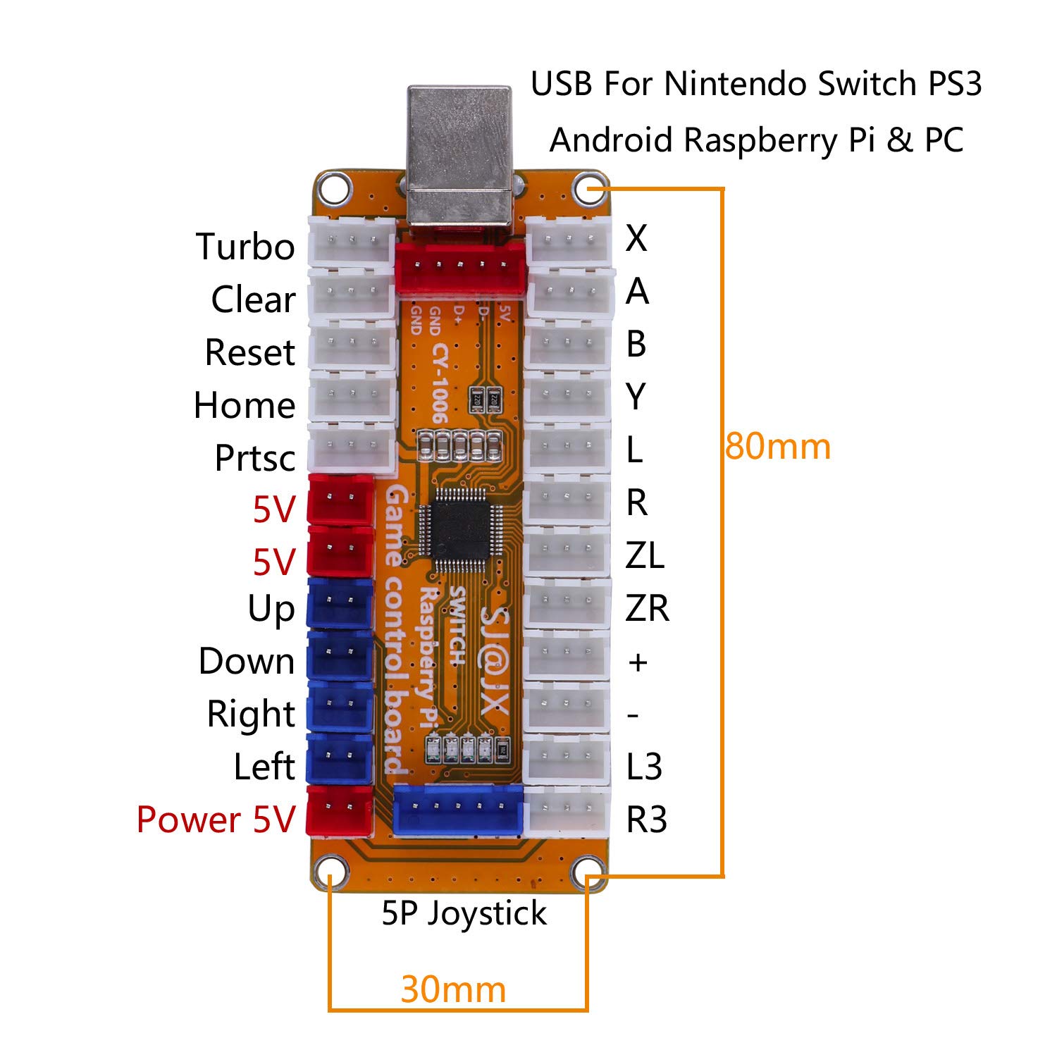Zero Delay USB Arcade Game Encoder - 2 Player LED Button Joystick Controller for Nintendo Switch, PC, PS3, Retropie, Raspberry Pi & MAME | Perfect for Home Arcade Setup & Retro Gaming Parties