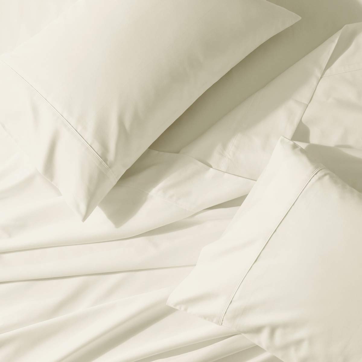 Royal Tradition 650 Thread Count Cotton Blend King/California King Waterbed Sheet Set - Wrinkle Resistant, Breathable & Soft (Ivory) - Perfect for Hydromassage Beds, Luxury Hotels & Home Comfort