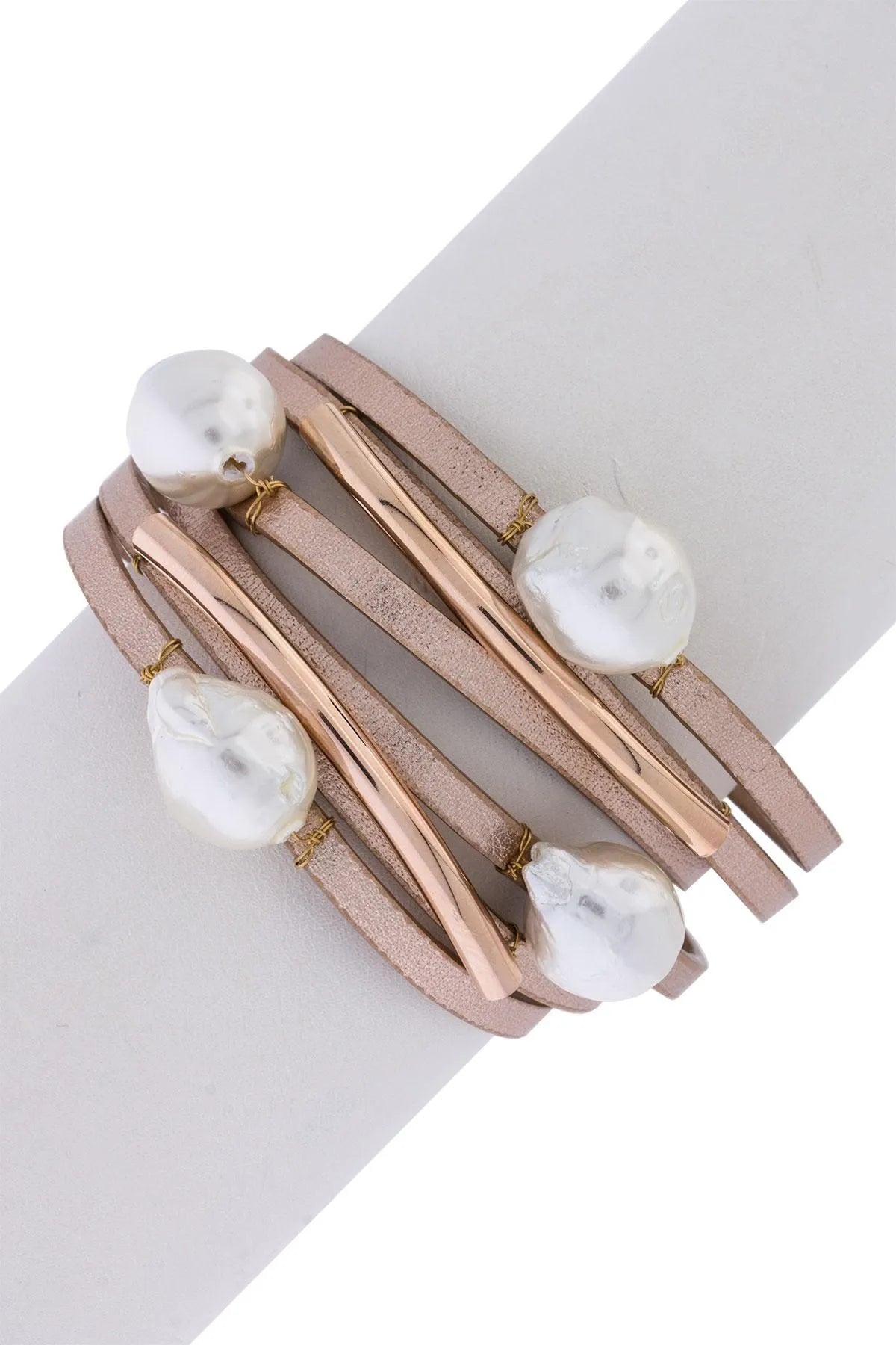 Achai Pearl Double Wrap Leather Bracelet for Women - Elegant Boho Handmade Jewelry Gift for Her - Perfect for Weddings, Parties & Everyday Wear