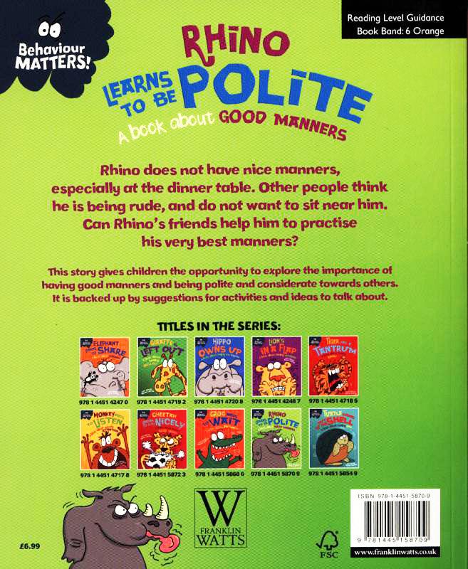 Behavior Matters: Rhino Learns to Be Polite - Children's Book About Good Manners for Kids | Perfect for Classroom, Bedtime Stories & Social Skills Development