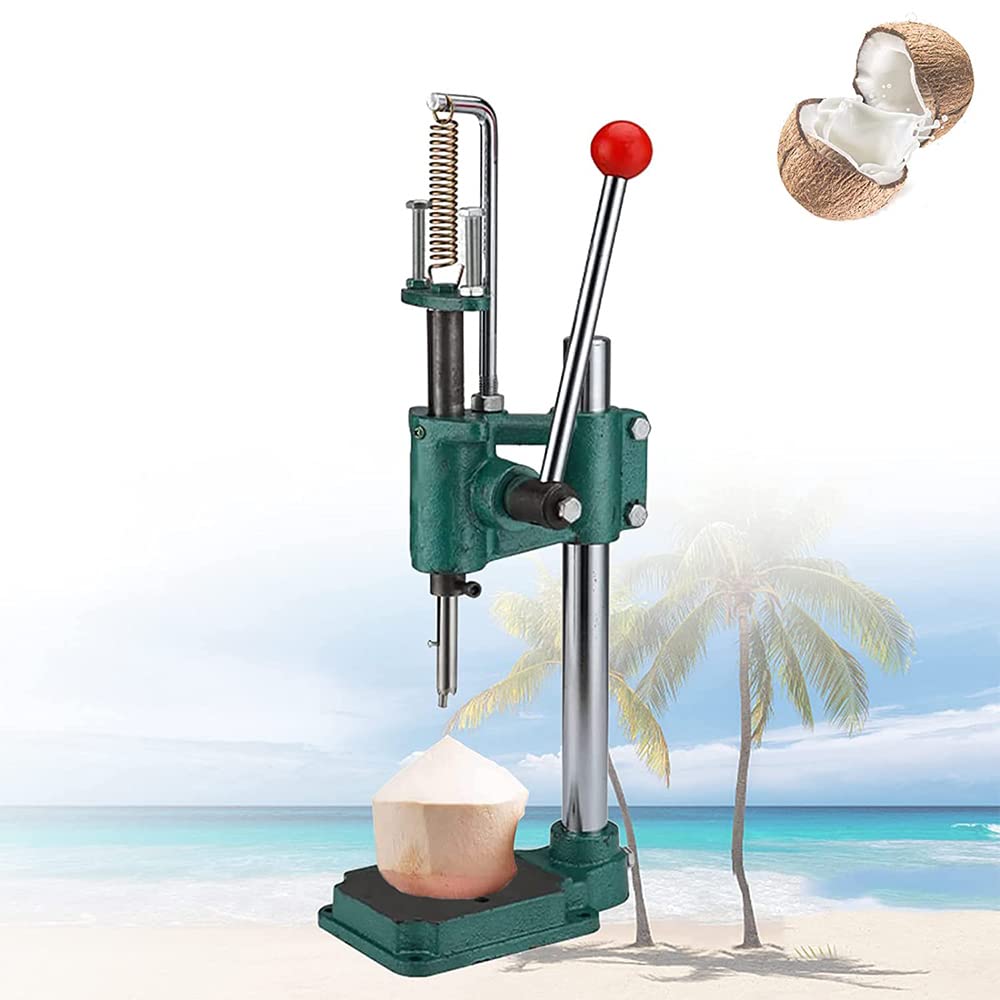 Stainless Steel Coconut Opener Tool - Heavy Duty Coconut Cracker with Thick Metal Base - Kitchen Gadget for Young/Tender Coconuts - Perfect for Home Use, Fruit Shops & Tropical Drink Preparation