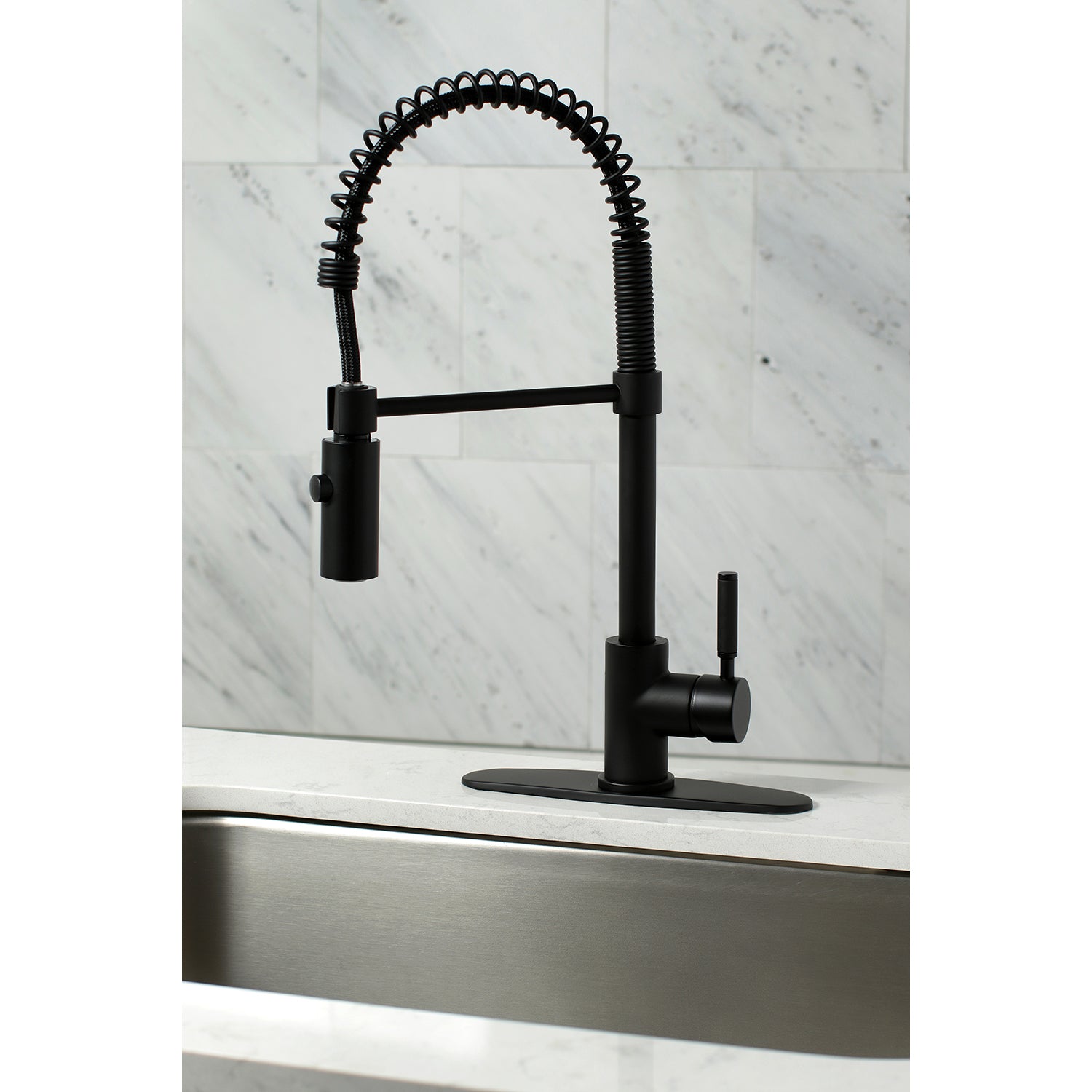 Gourmetier Single Handle Pull Down Kitchen Faucet - High Arc Brushed Nickel Modern Sink Faucet with Sprayer for Easy Dishwashing & Food Prep | Perfect for Home Kitchen & Restaurant Use