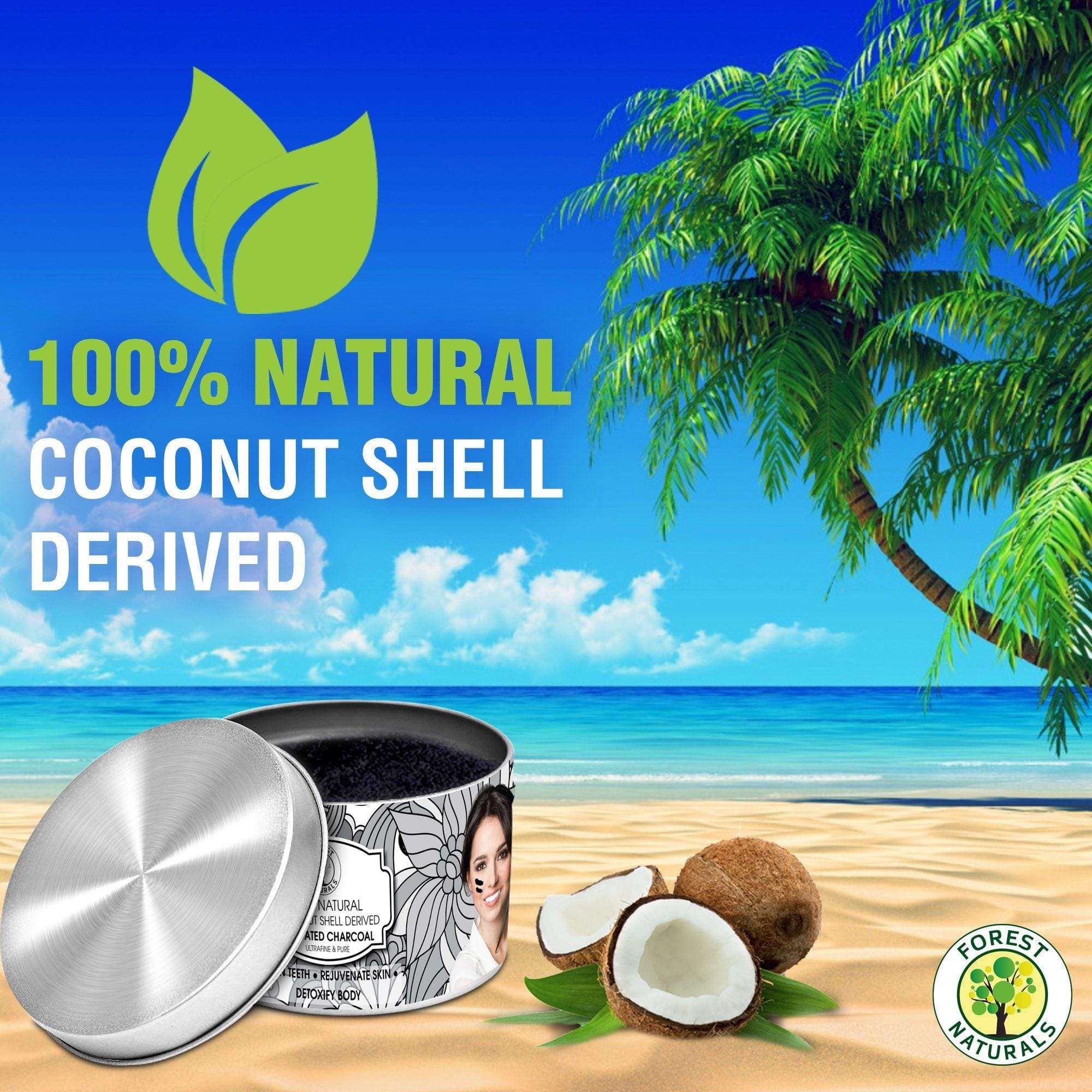 Dr Trust USA Forest Naturals Natural Coconut Shell Activated Charcoal Powder (250g) - Detox, Teeth Whitening & Water Filtration for Home & Travel Use