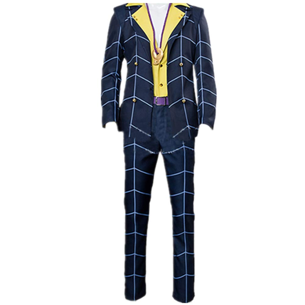 Suhero JoJo's Bizarre Adventure Cosplay Costume - Passione Prosciutto Dark Blue Suit for Men | Anime Convention Outfit, Halloween Costume, Cosplay Party Dress-Up