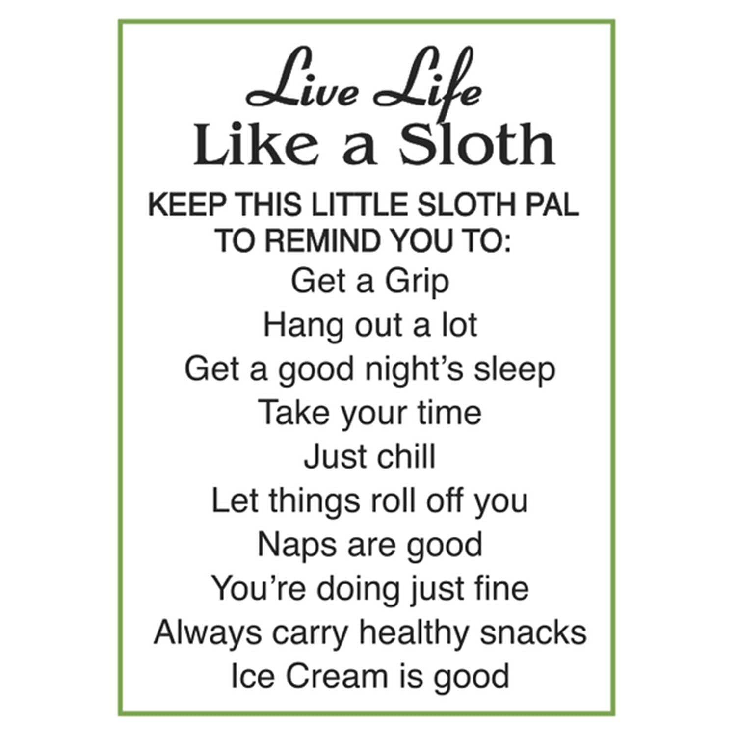 Gift Get a Grip Sloth Pocket Charm with Story Card - Cute Animal Keychain for Backpacks, Purses & Gifts - Perfect for Animal Lovers, Kids & Stress Relief