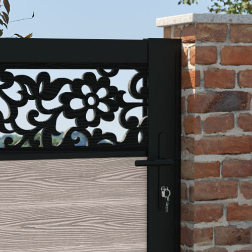 Classic Eden Pedestrian Gate - Mid Stone Finish - Durable Iron Garden Gate for Home & Yard Security - Perfect for Driveways, Walkways, and Fence Entrances
