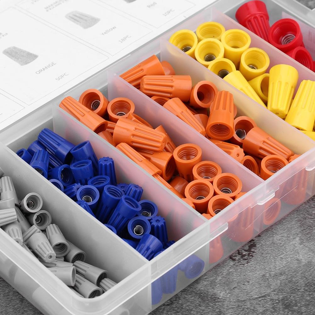 158pcs Twist-On Wire Connectors Kit - Assorted Electrical Screw Terminals & Spring Insert Wire Caps for Secure Wiring - Perfect for Home DIY, Electrical Repairs, and Professional Installations