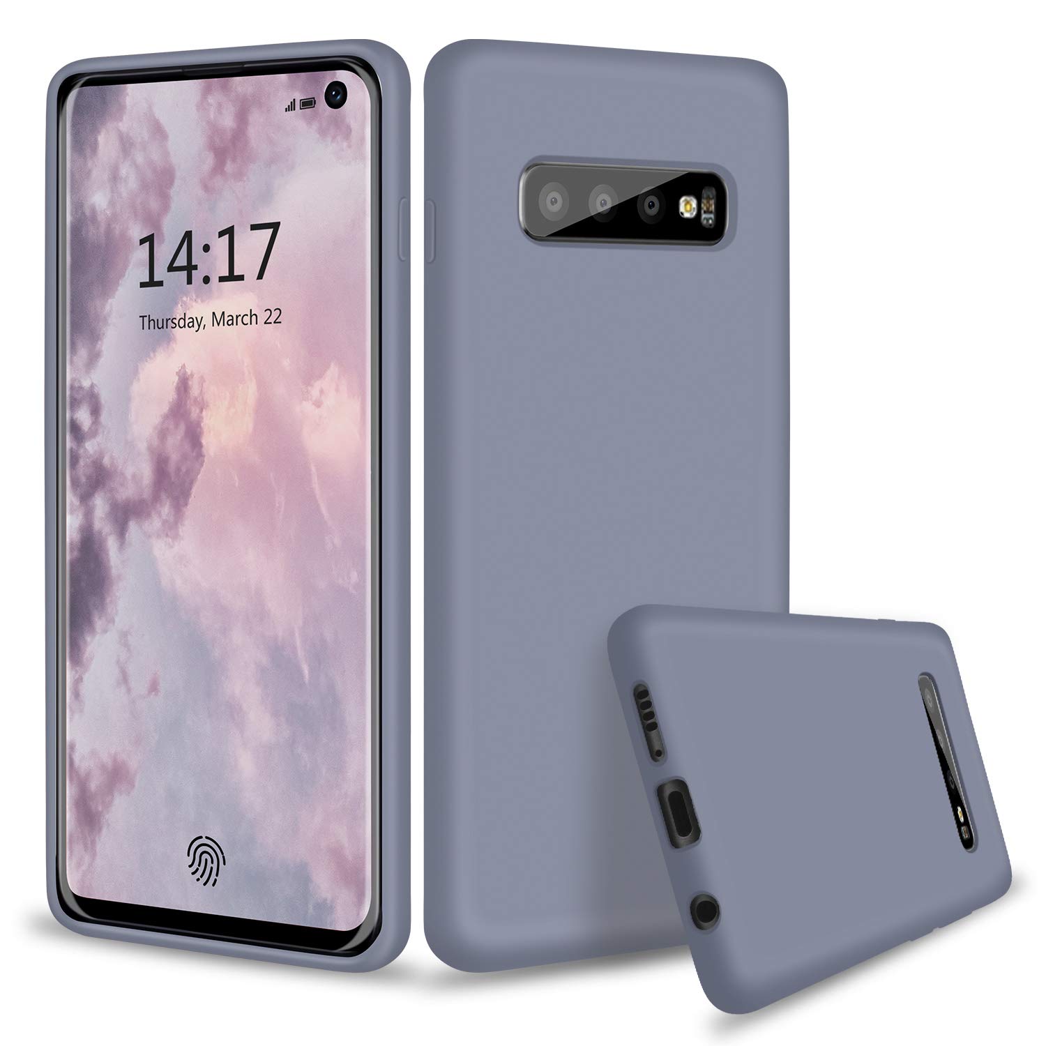 Abitku Galaxy S10 Case 6.1 Inch (2019) - Liquid Silicone Full Body Cover with Microfiber Lining, Screen & Camera Protection - Lavender Gray | Perfect for Everyday Use, Work & Travel Protection